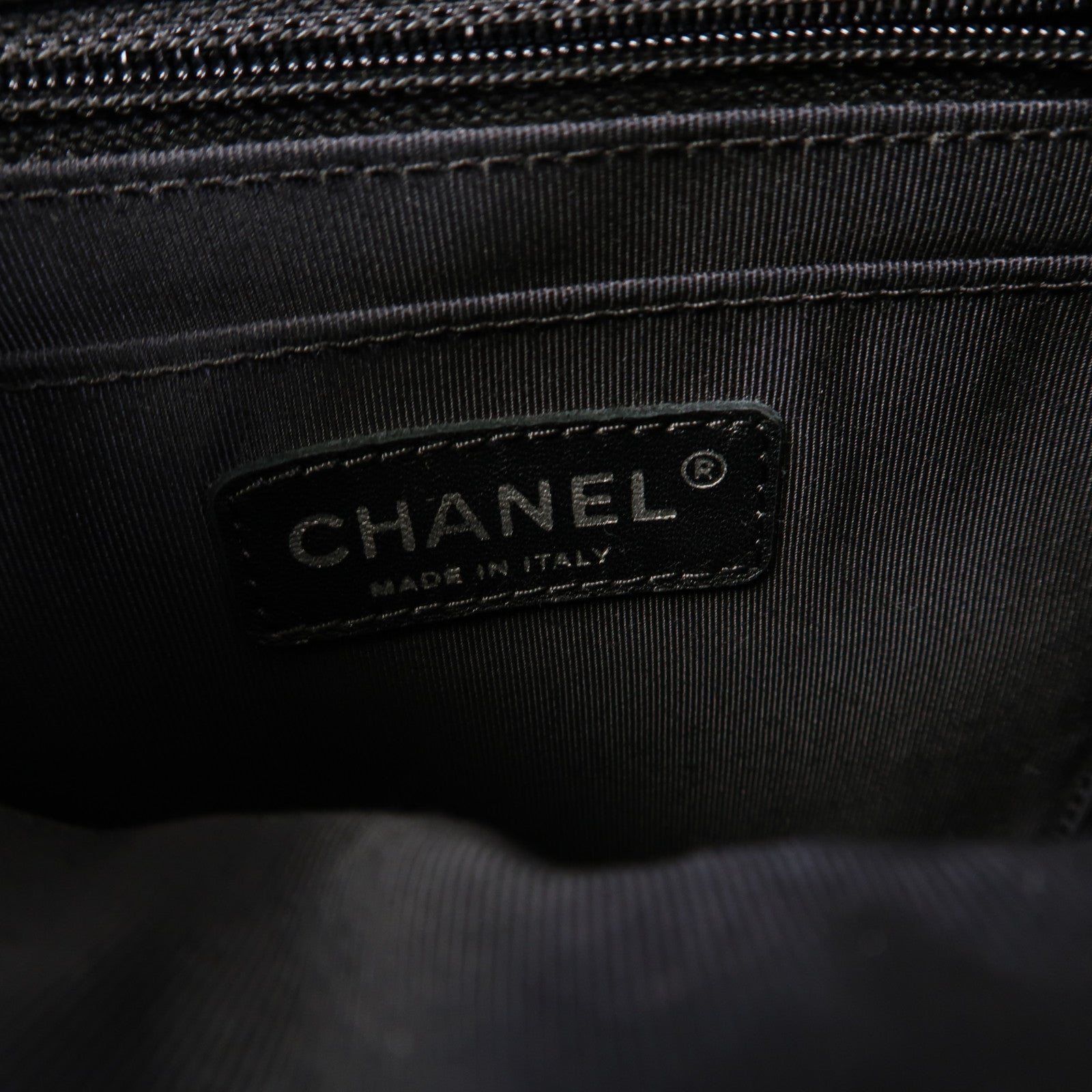 CHANEL 菱格牛皮皮革Backpack銀扣背包黑色
