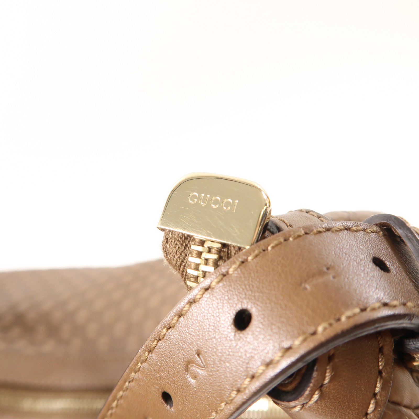 GUCCI GG SHW Shoulder Bag 309618 Calfskin Leather Brown