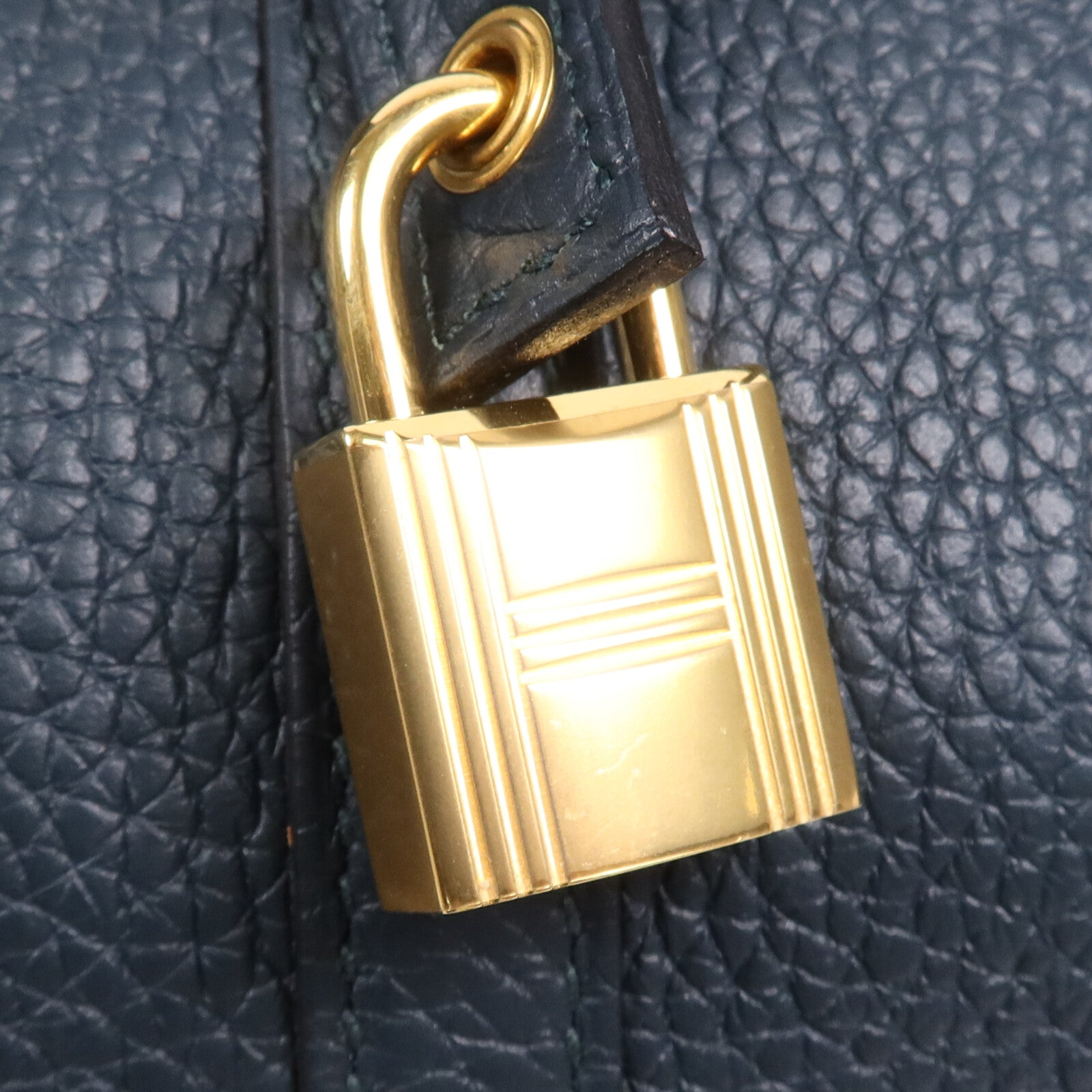 HERMES Clemence皮革Picotin MM金扣手挽袋 Vert Cypres