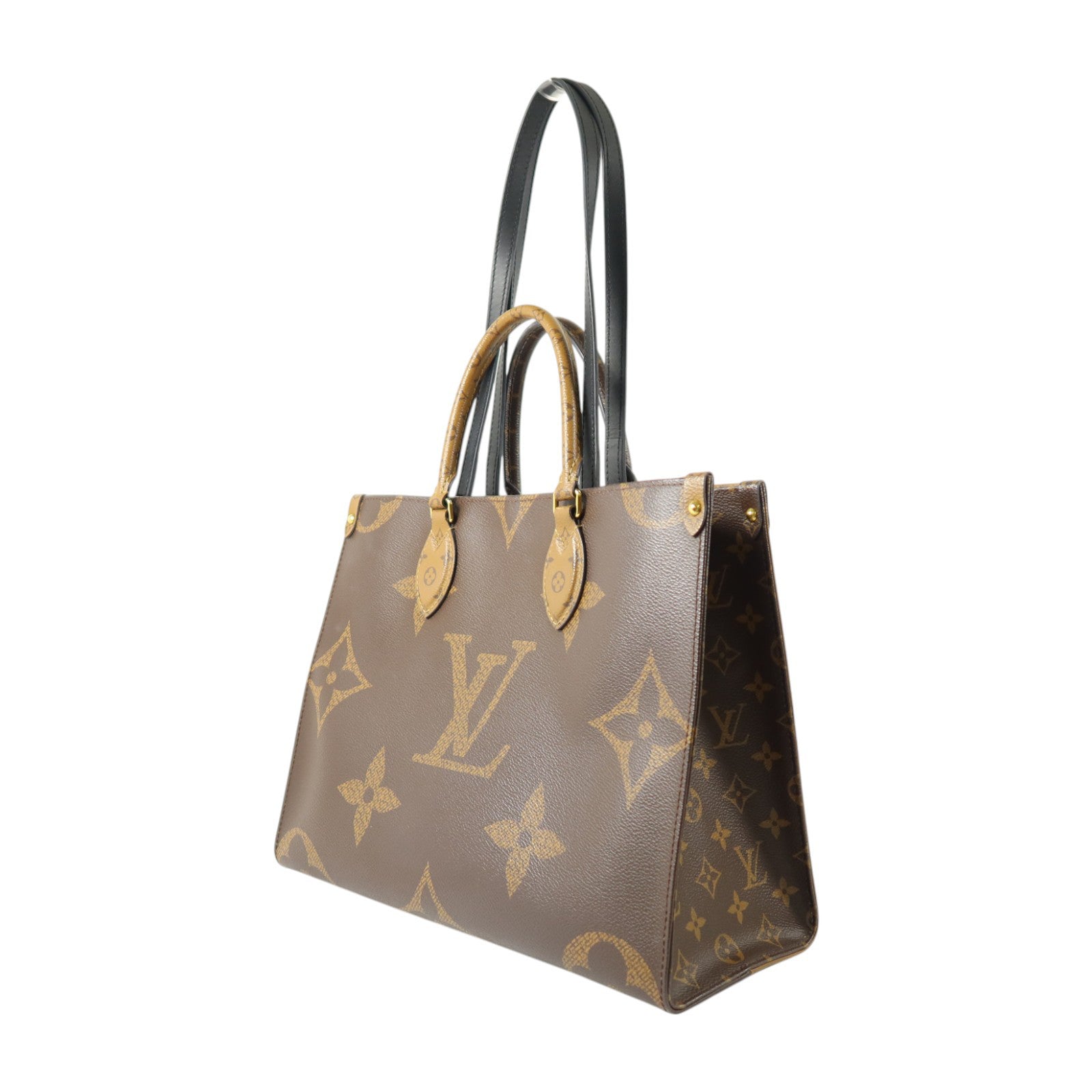 LOUIS VUITTON Monogram Reverse On The Go MM金扣手挽肩背兩用袋