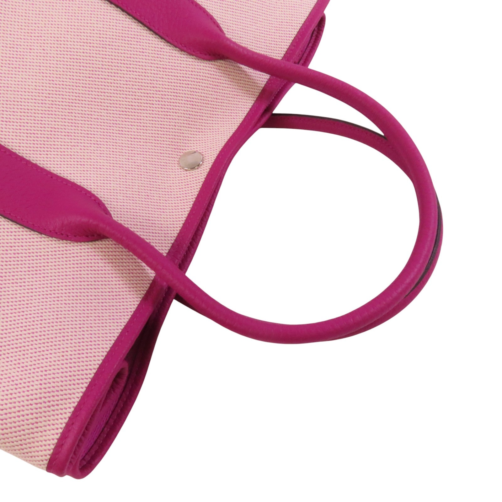 HERMES 帆布Garden Party PM銀扣手挽袋