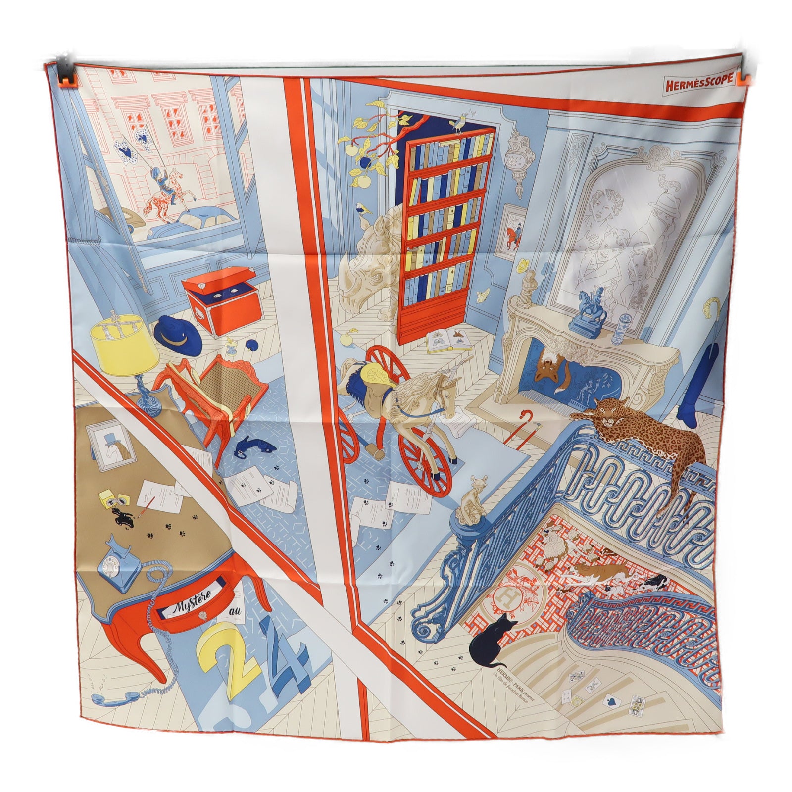 HERMES 【激減優惠】絲質Scarf圍巾米色/橙色/藍色