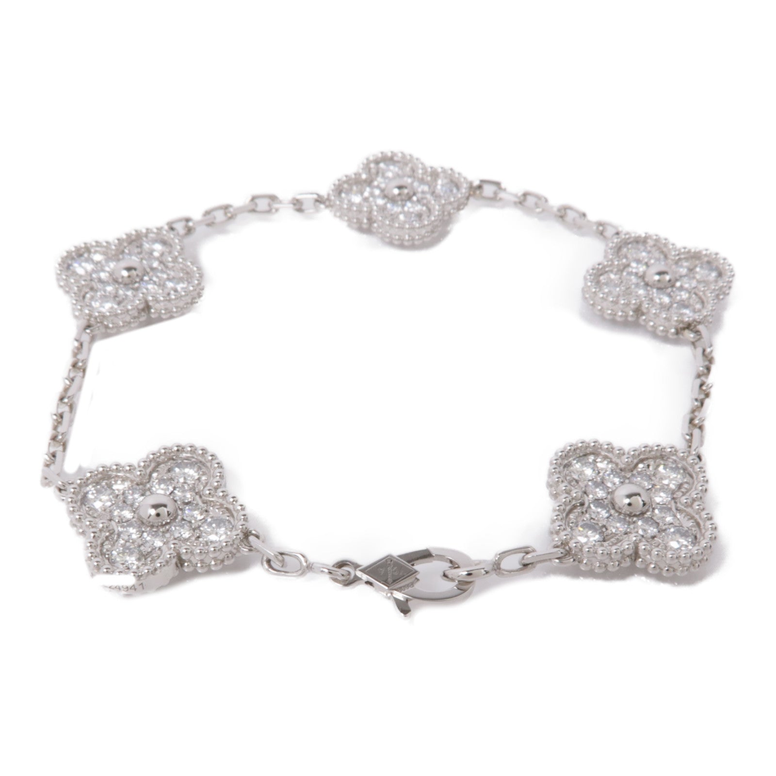 Van Cleef & Arpels 18k白金/鑽石Vintage Alhambra Bracelet手鏈