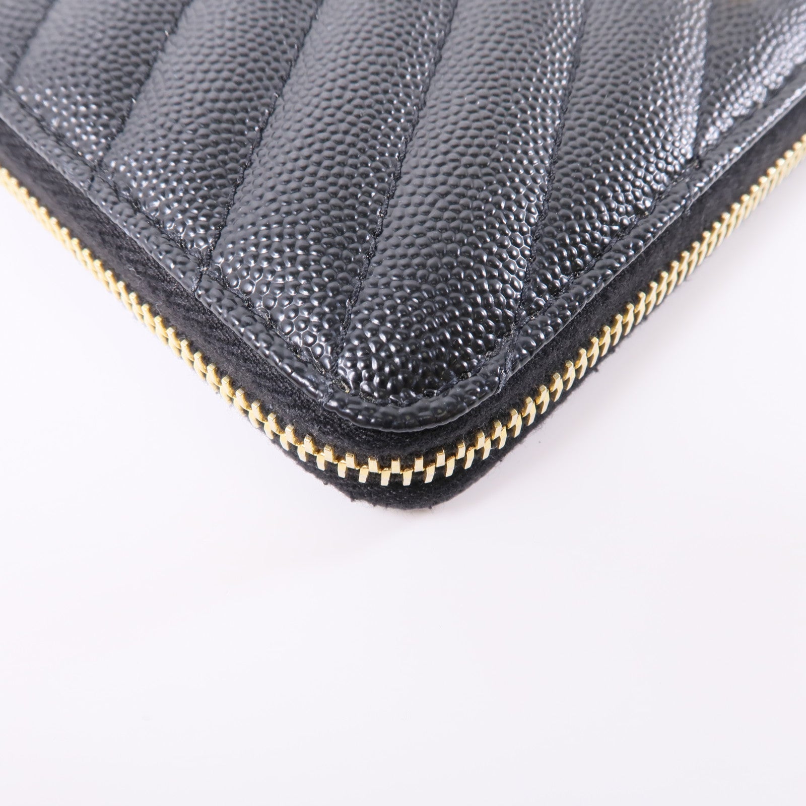 SAINT LAURENT 牛皮皮革Zipped Long Wallet金扣長錢包黑色