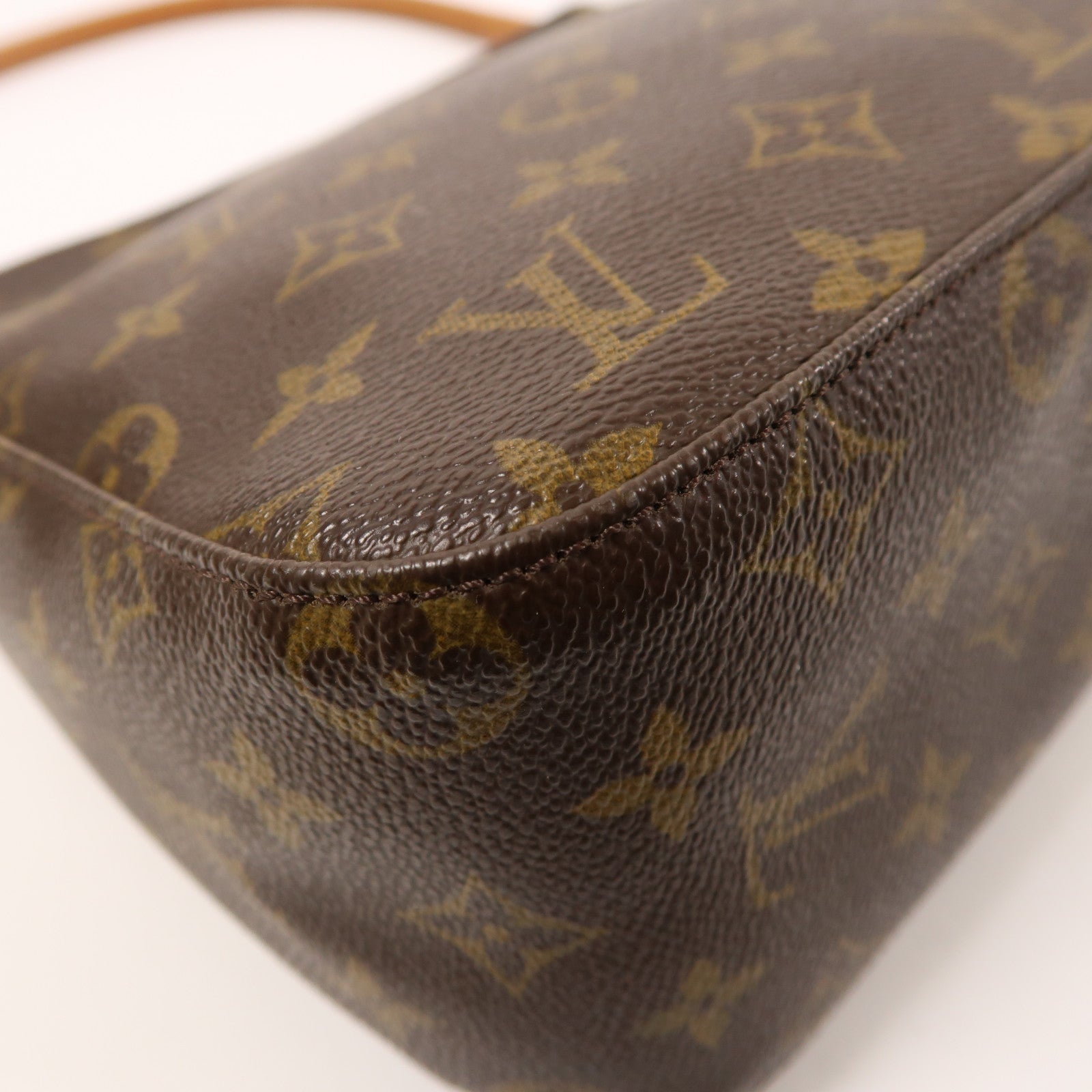 LOUIS VUITTON Monogram Looping MM金扣肩背袋棕色