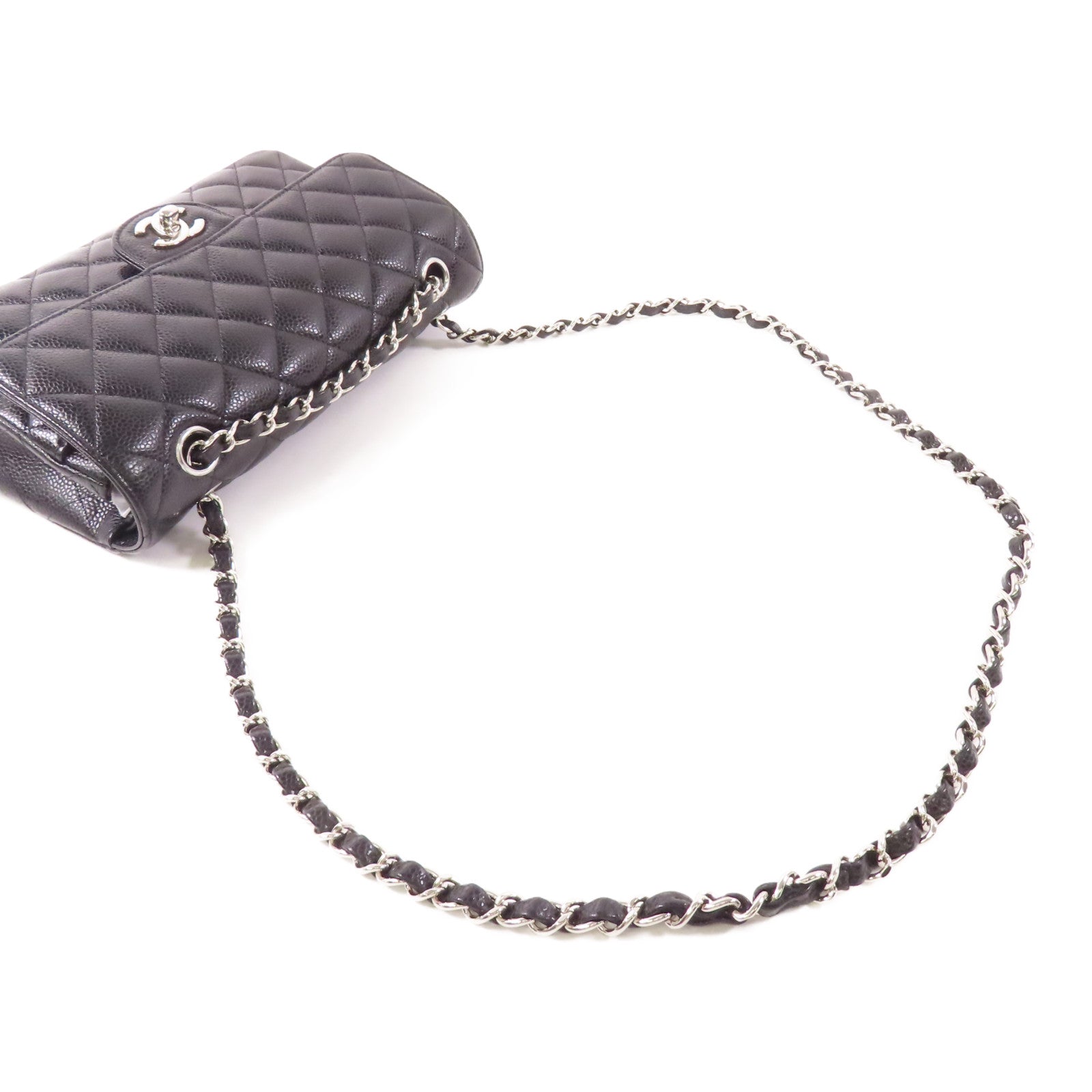 CHANEL 牛皮皮革Classic 23銀扣鏈帶肩背袋