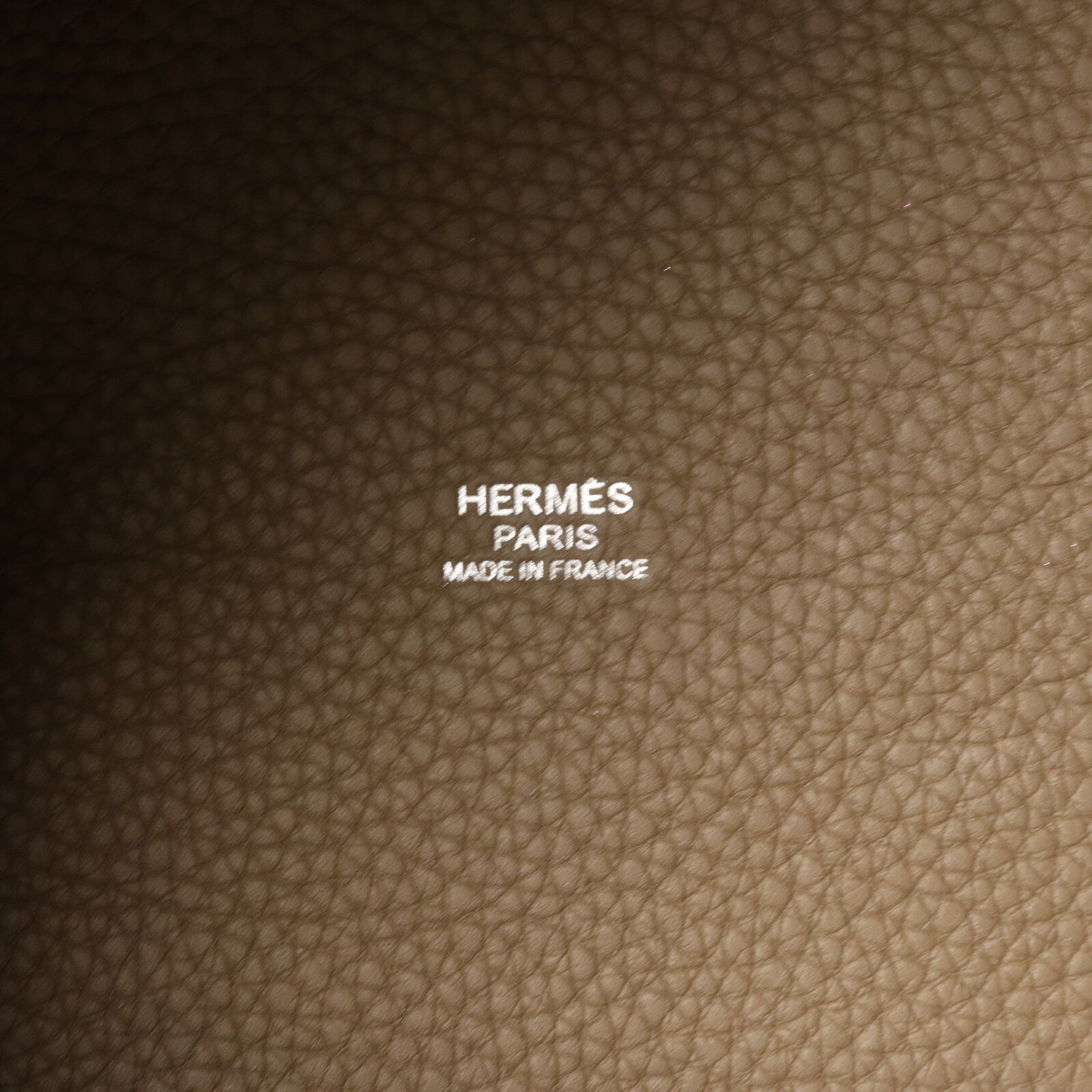 HERMES Clemence皮革Picotin MM手挽袋Etoupe