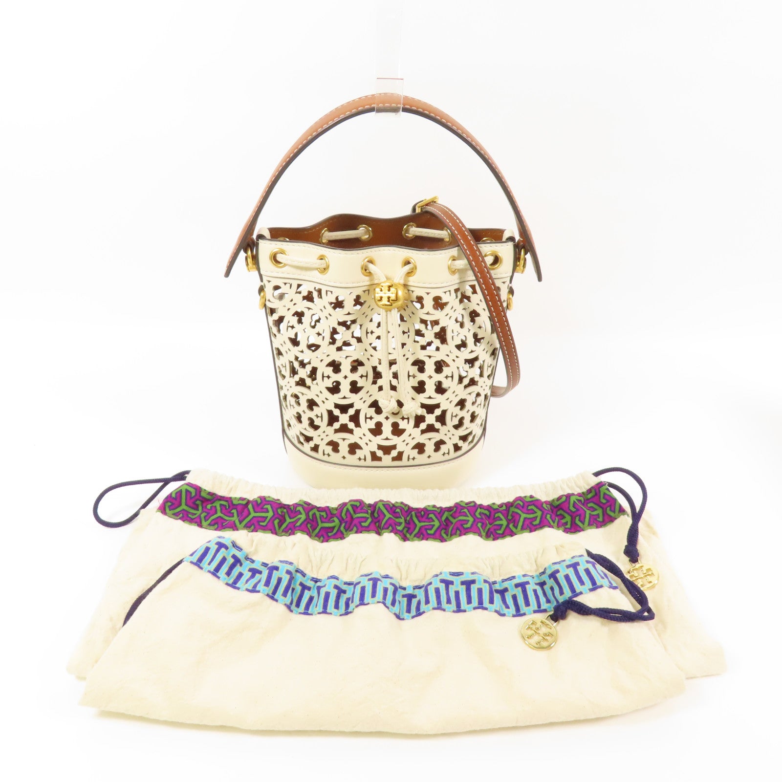 Tory Burch 牛皮皮革2 Way Shoulder金扣手挽肩背兩用袋