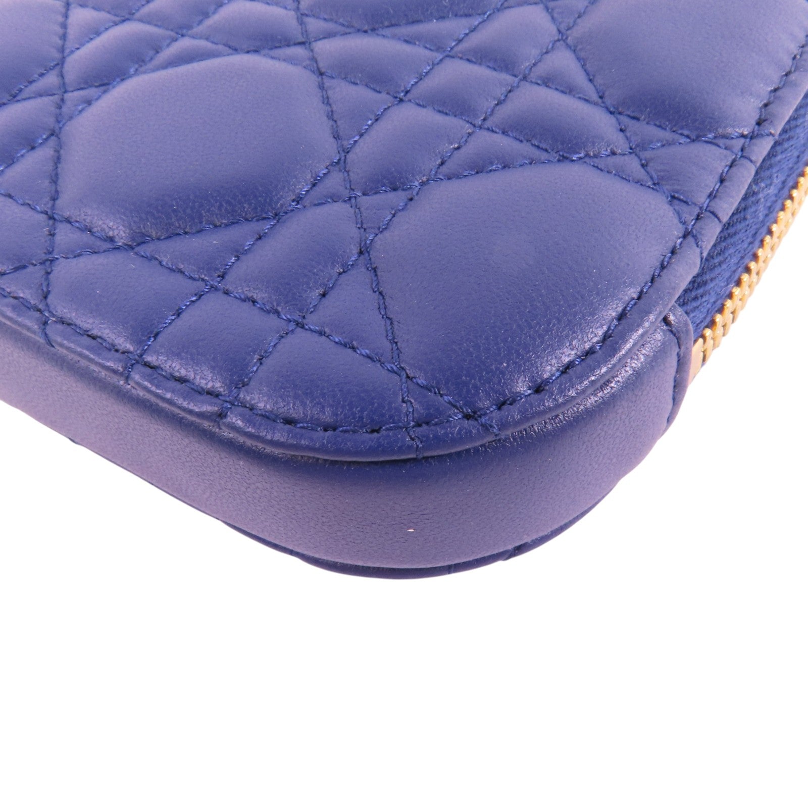 Dior CD GHW Phone Shoulder Bag Handbag Lambskin Leather