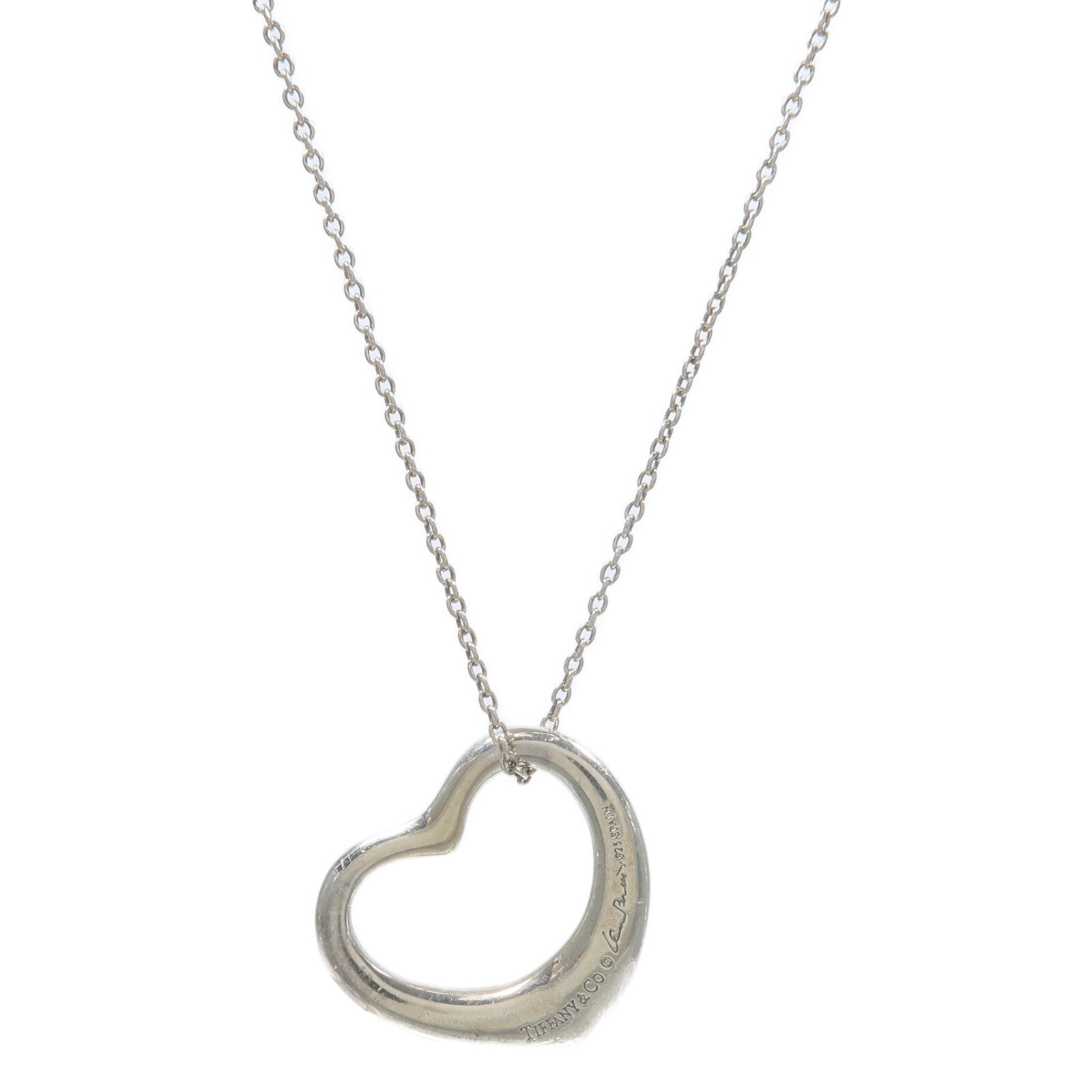 TIFFANY＆CO 925純銀Elsa Peretti Open Heart Necklace項鍊