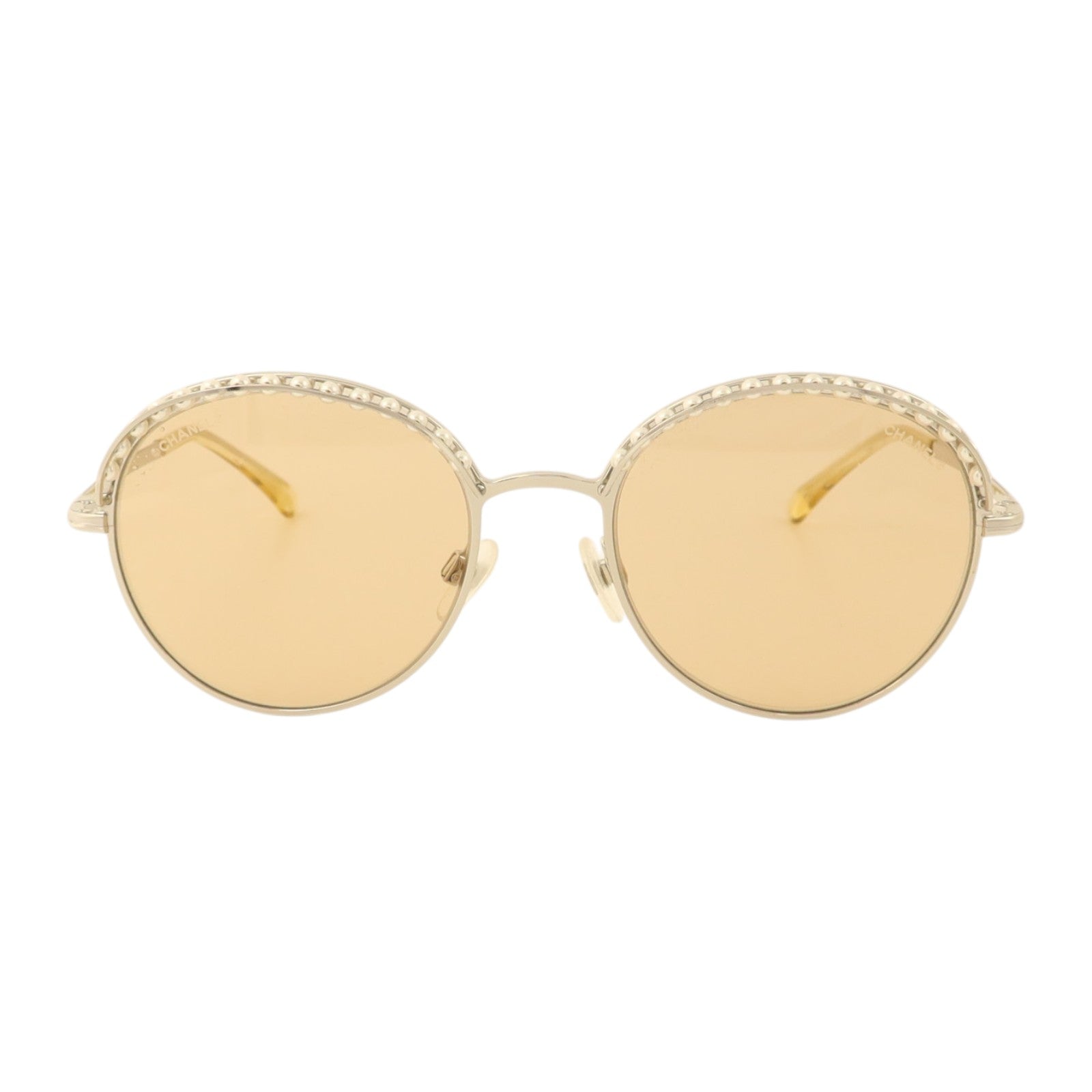 CHANEL 金屬/PVC Pearl Round Sunglasses太陽眼鏡