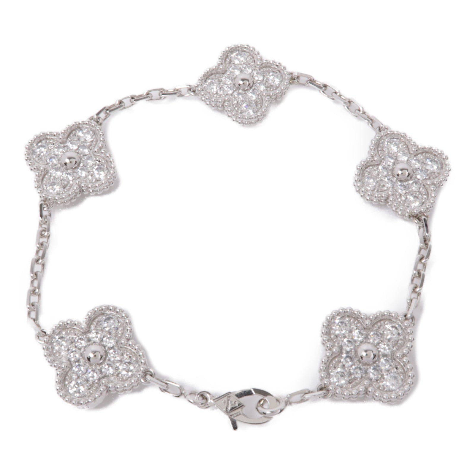 Van Cleef & Arpels 18k白金/鑽石Vintage Alhambra Bracelet手鏈