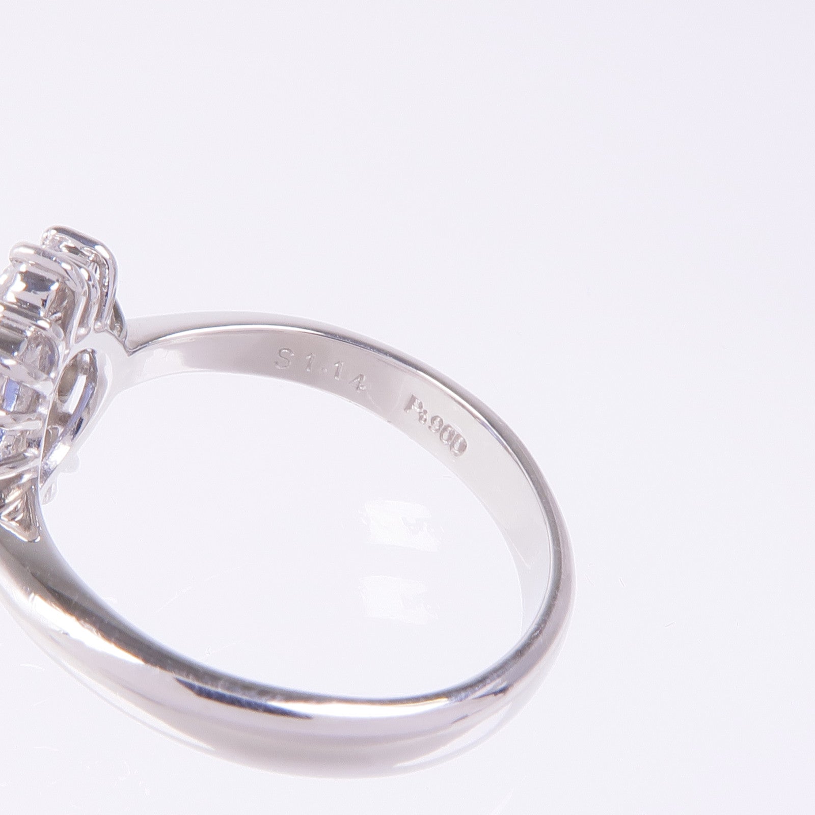 JEWELRY PT900鉑金Sapphire Diamond Ring藍寶石/鑽石戒指US#6.25