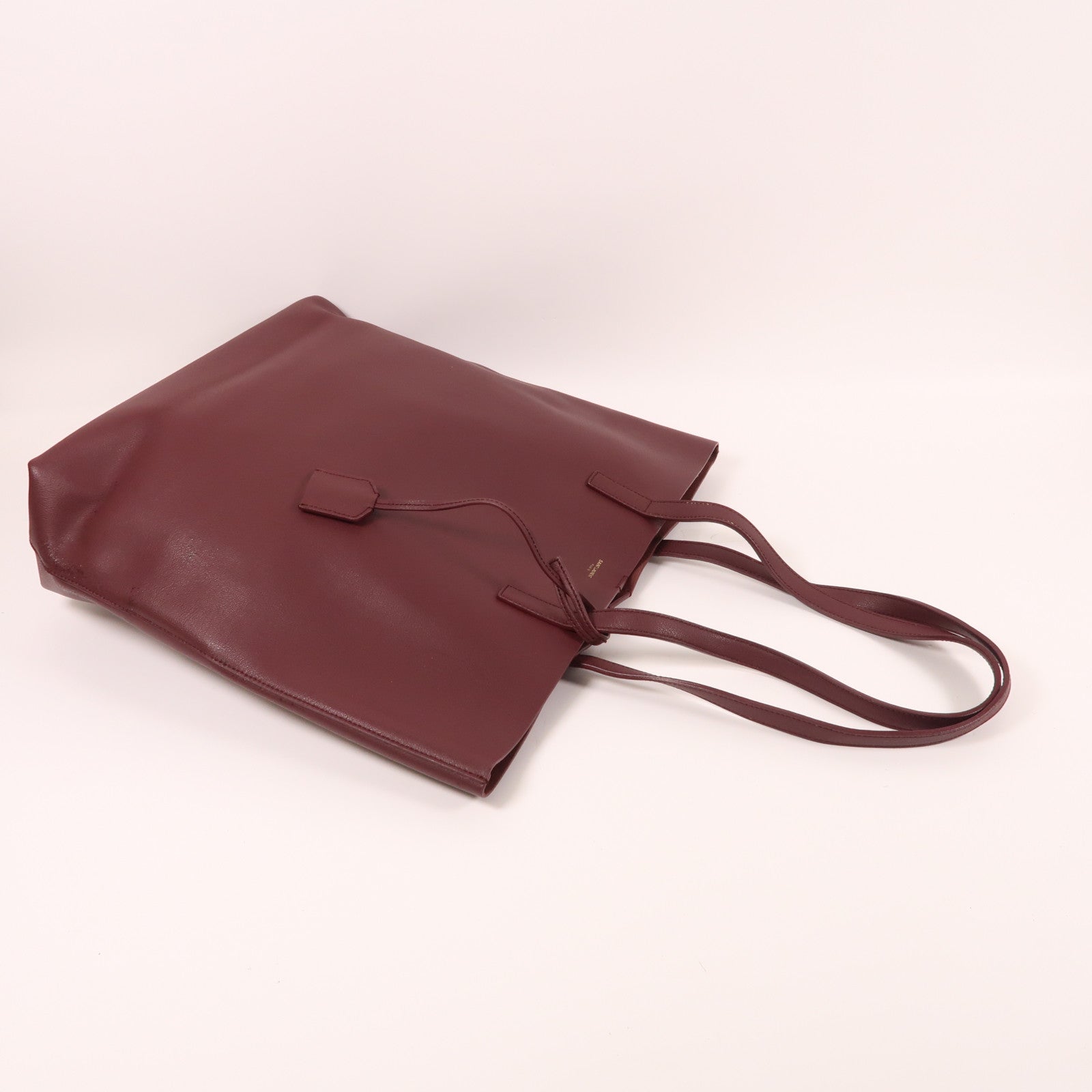 SAINT LAURENT 牛皮皮革Tote Bag金扣肩背袋紅色
