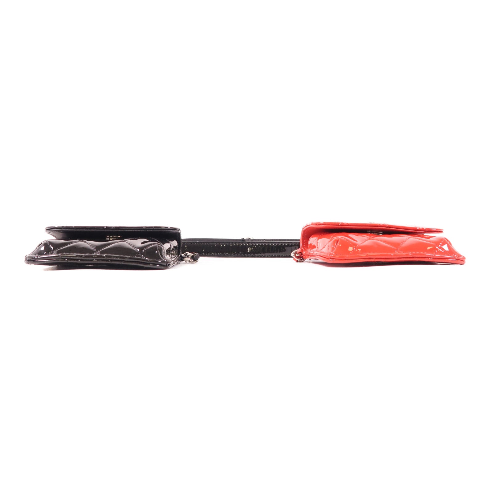 CHANEL CC SHW Waist Bag Patent Leather Black/Red