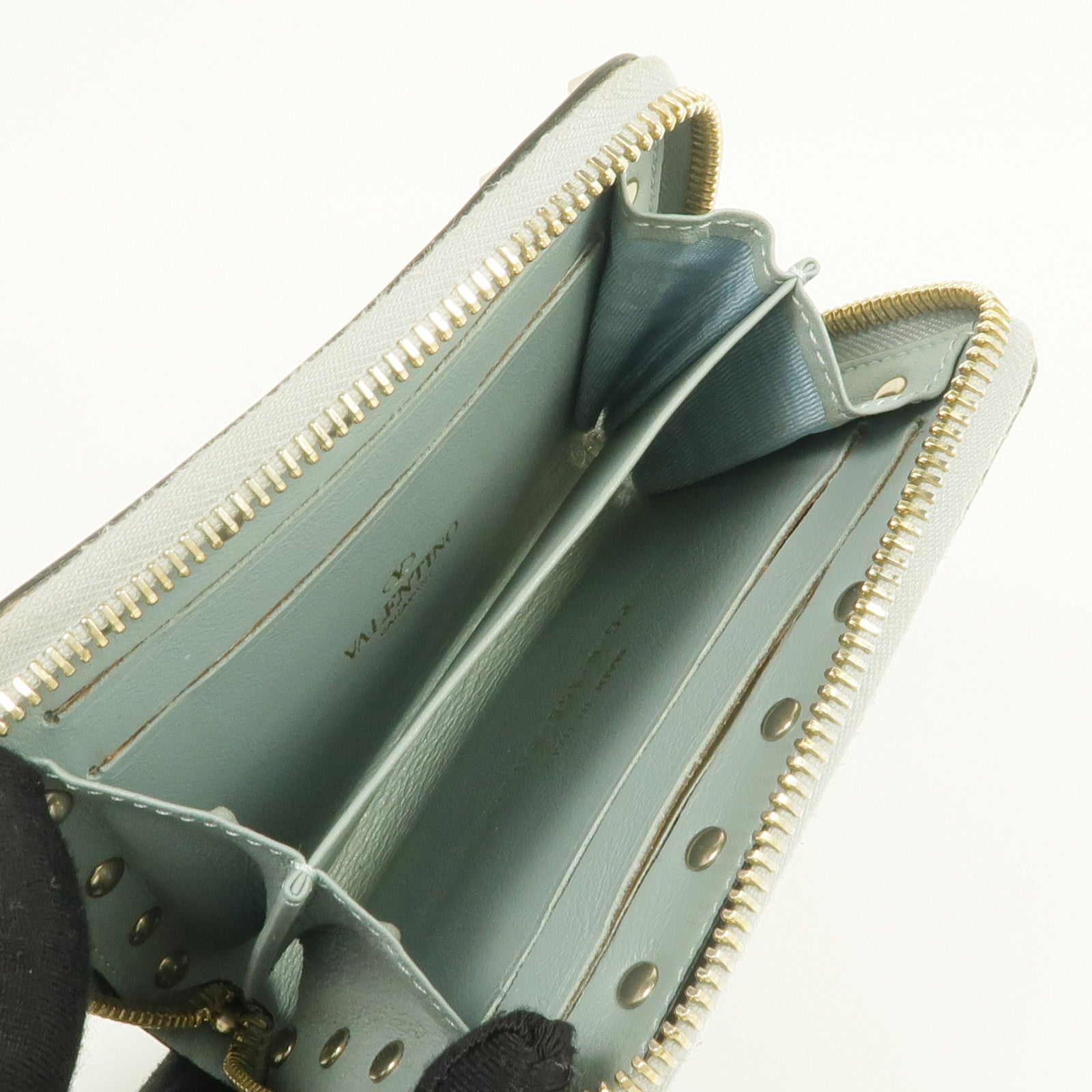 Valentino 皮革Card/Coin Case金扣零錢包/卡片套