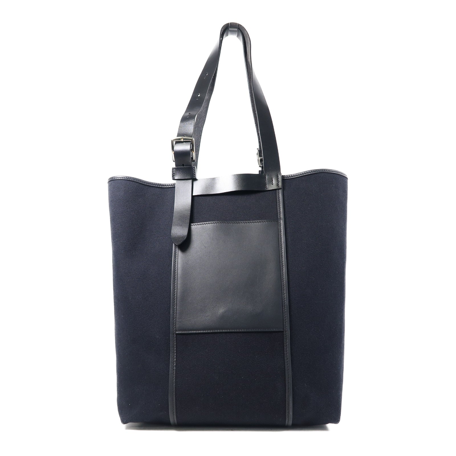 HERMES 帆布Etriviere Pocket 27銀扣肩背袋黑色