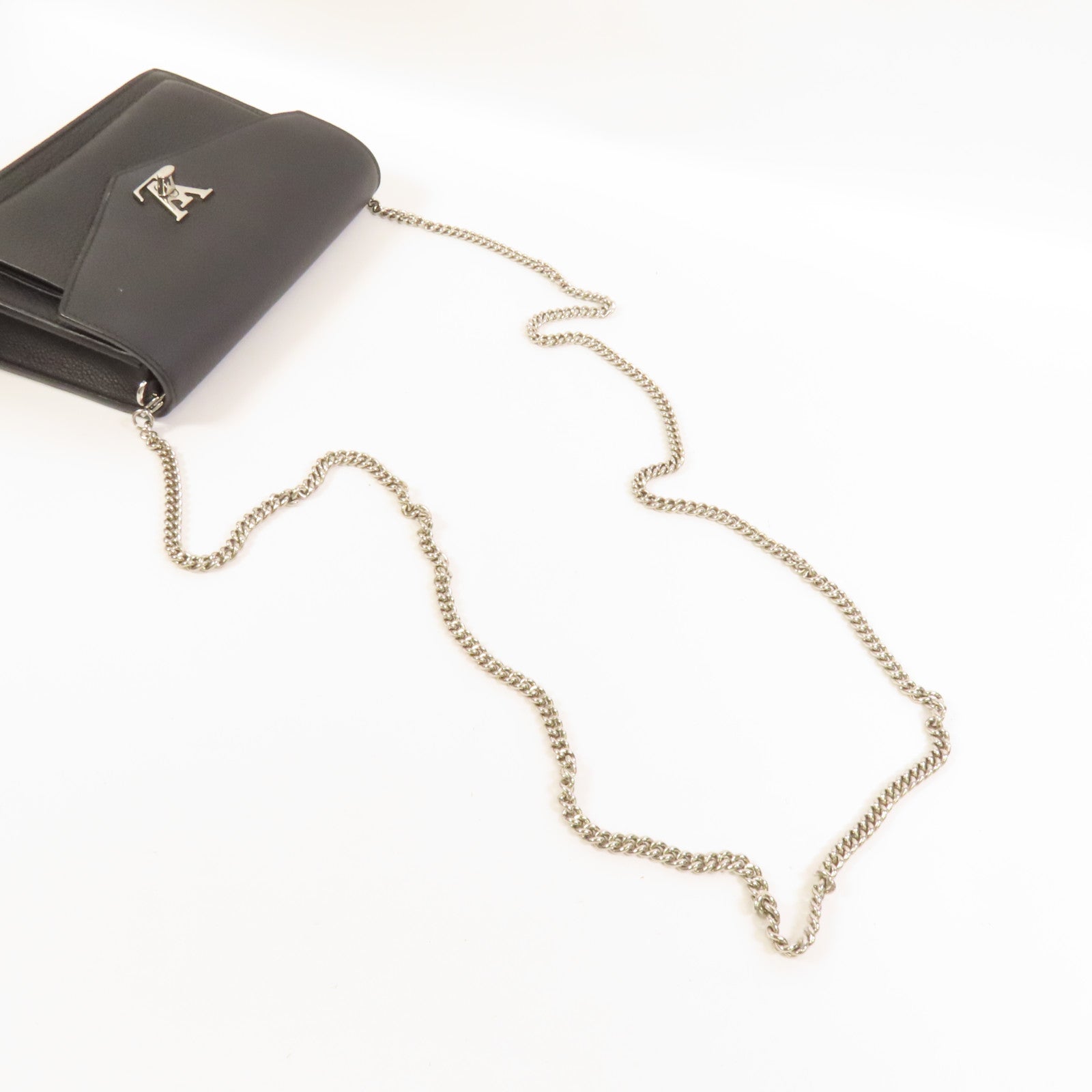 LOUIS VUITTON 牛皮皮革Mylockme銀扣鏈帶肩背袋