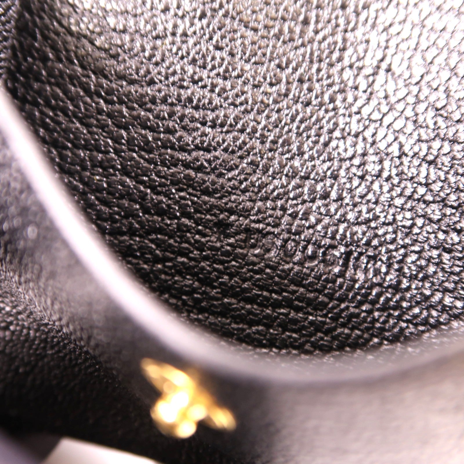 HERMES Chevre Mysore皮革Bearn Mini Bifold Wallet金扣錢包Noir