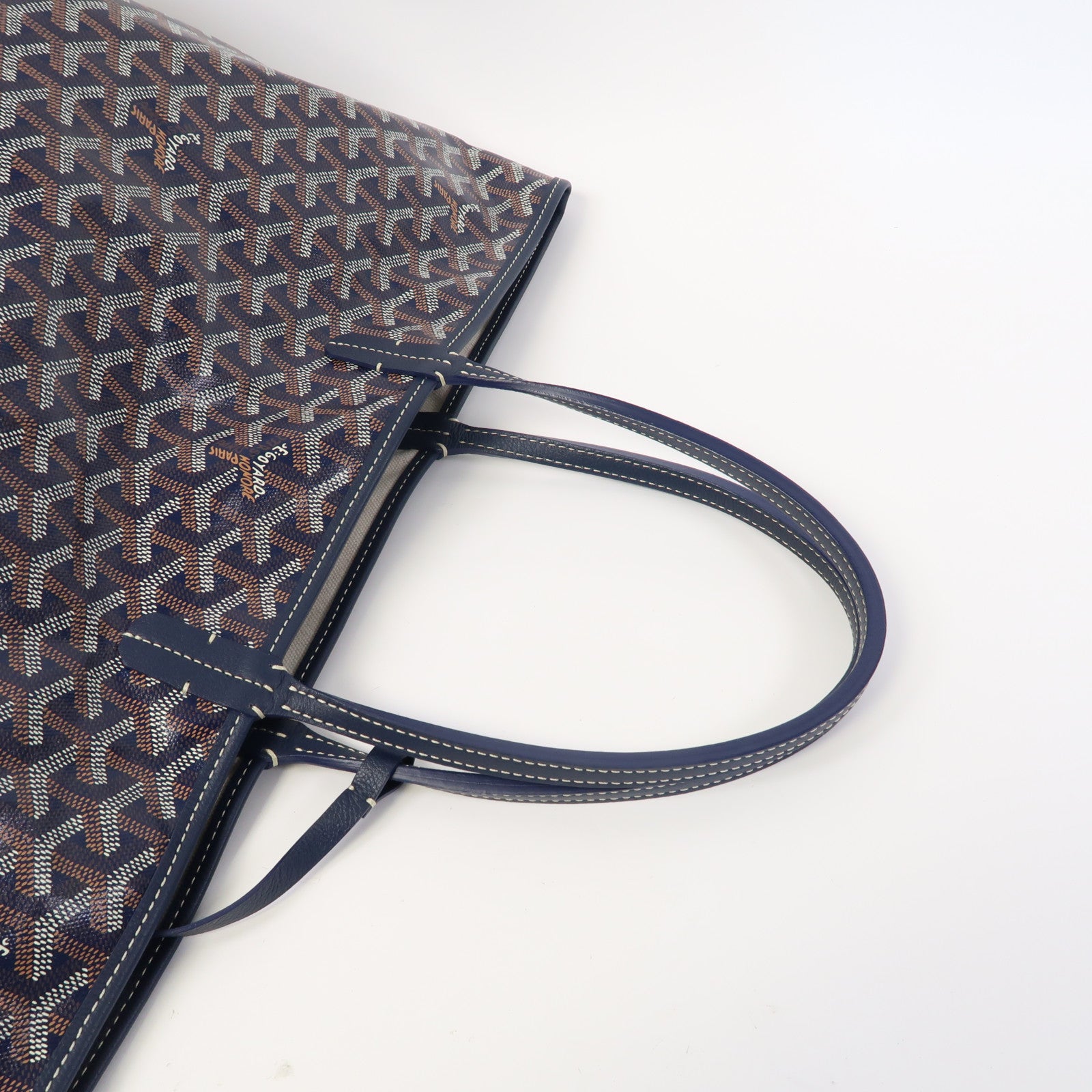 GOYARD 塗層帆布Tote Bag銀扣手挽袋藍色