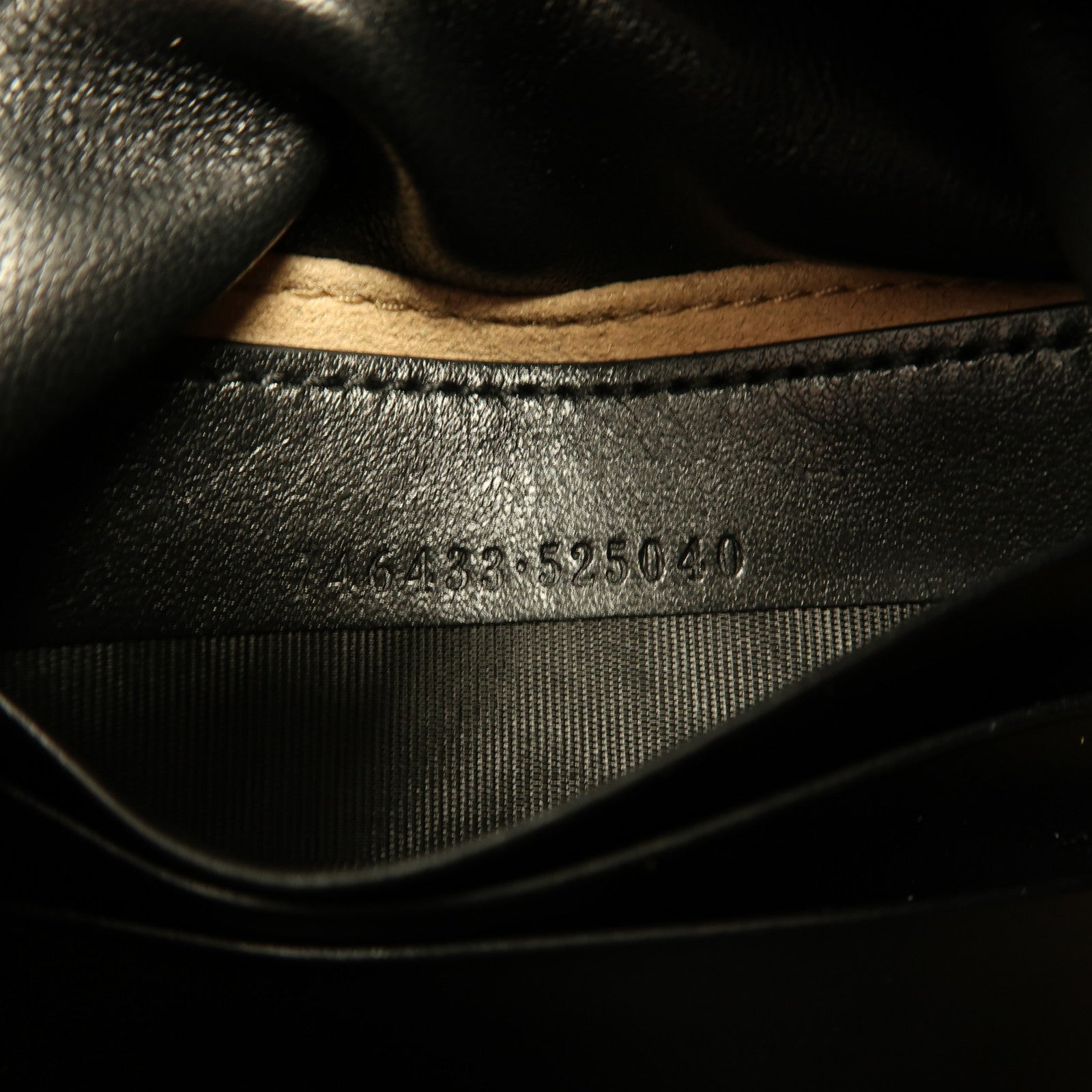 GUCCI Herringbone GG GHW Bucket Bag Shoulder Bag 746433 Calfskin Leather Black