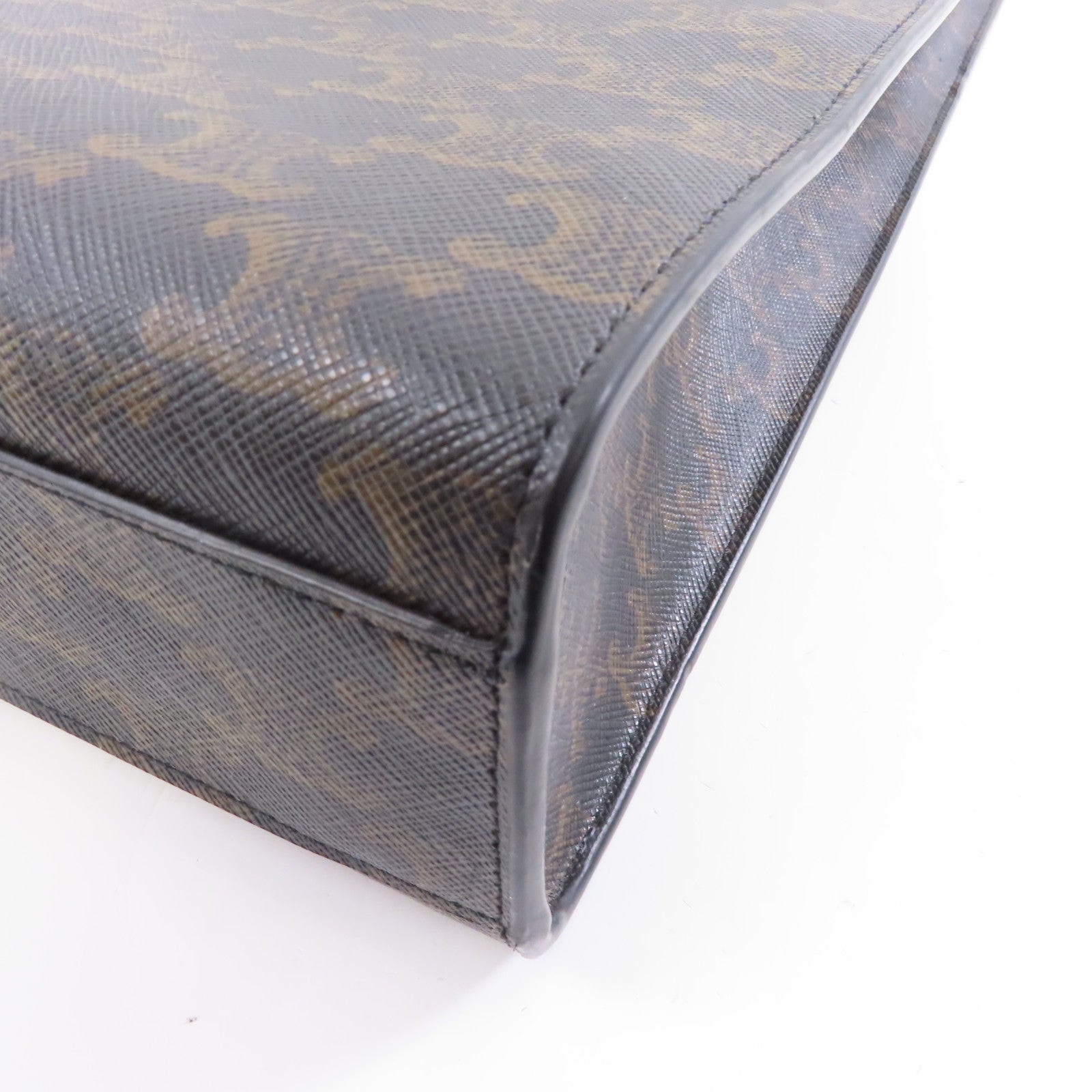 CELINE 塗層帆布/皮革Vertical Cabas Tan金扣手挽肩背兩用袋啡色