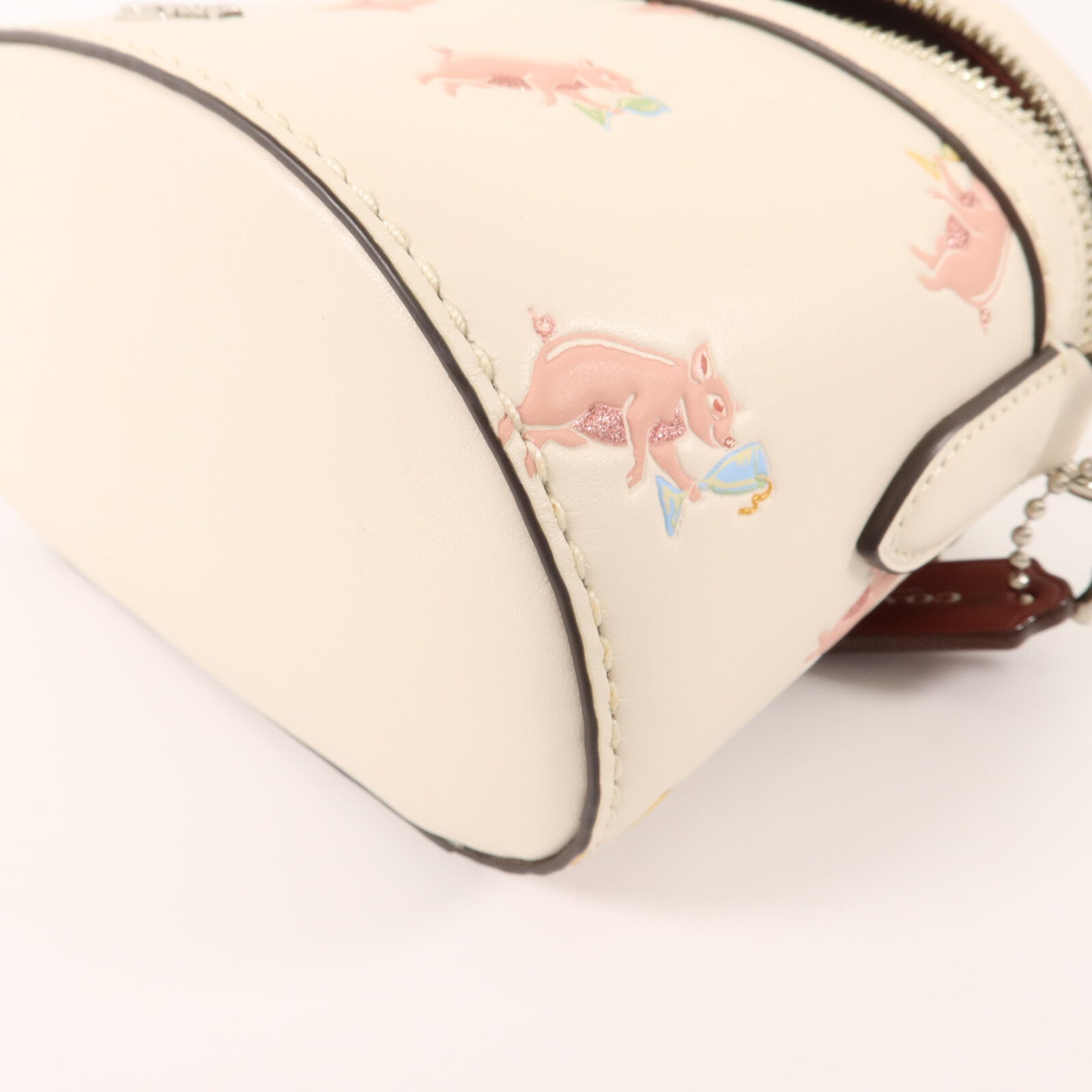 COACH 牛皮皮革Trail Bag With Party Pig Print手挽肩背兩用袋