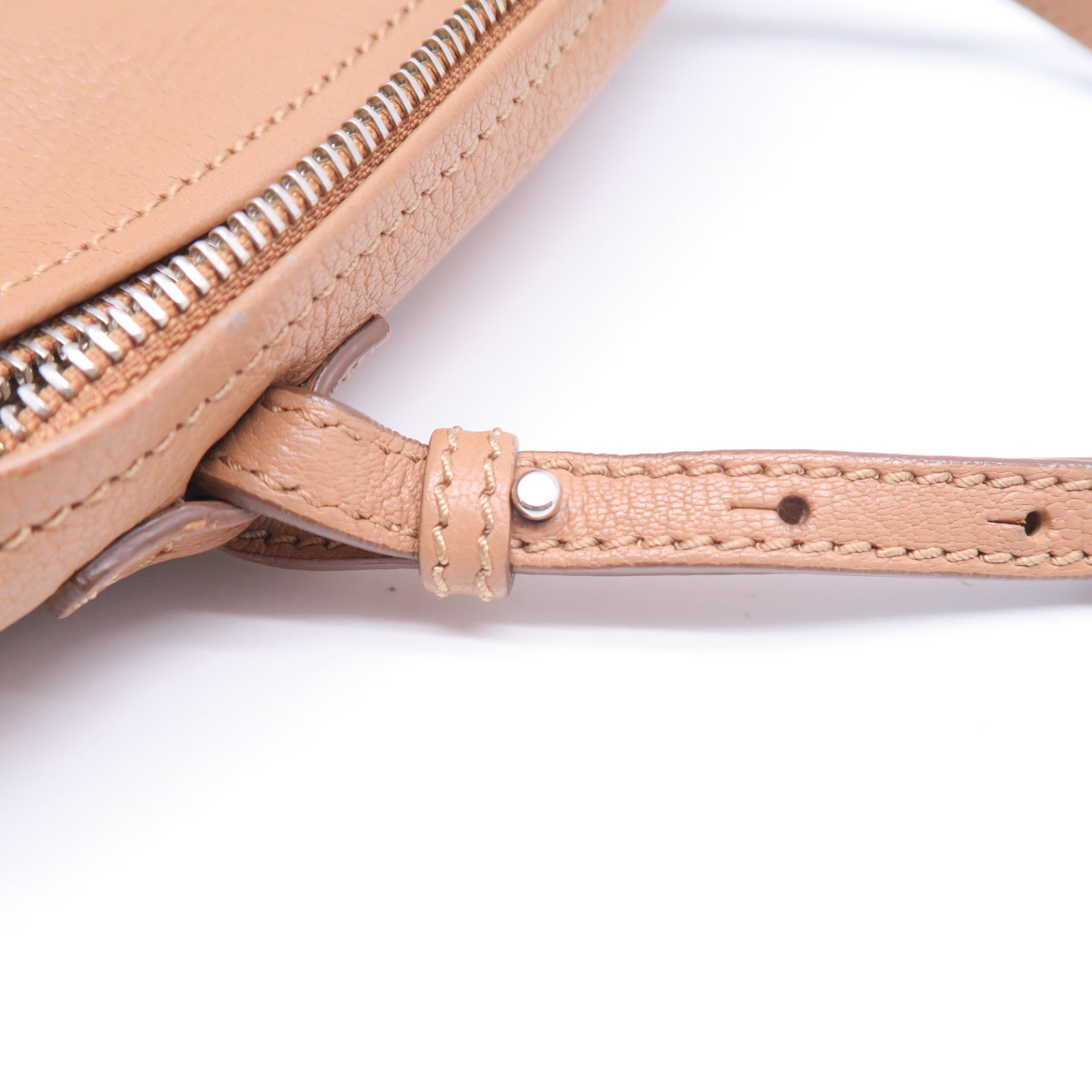 GIVENCHY 【激減優惠】牛皮皮革Shoulder Bag銀扣肩背袋杏色