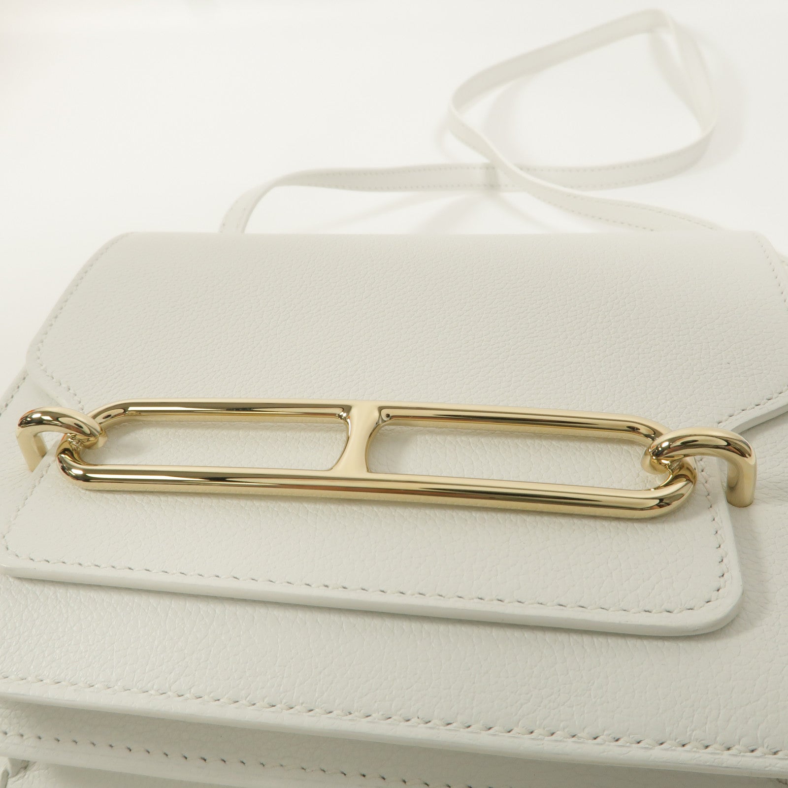 HERMES Evercolor皮革Roulis Mini肩背袋New White