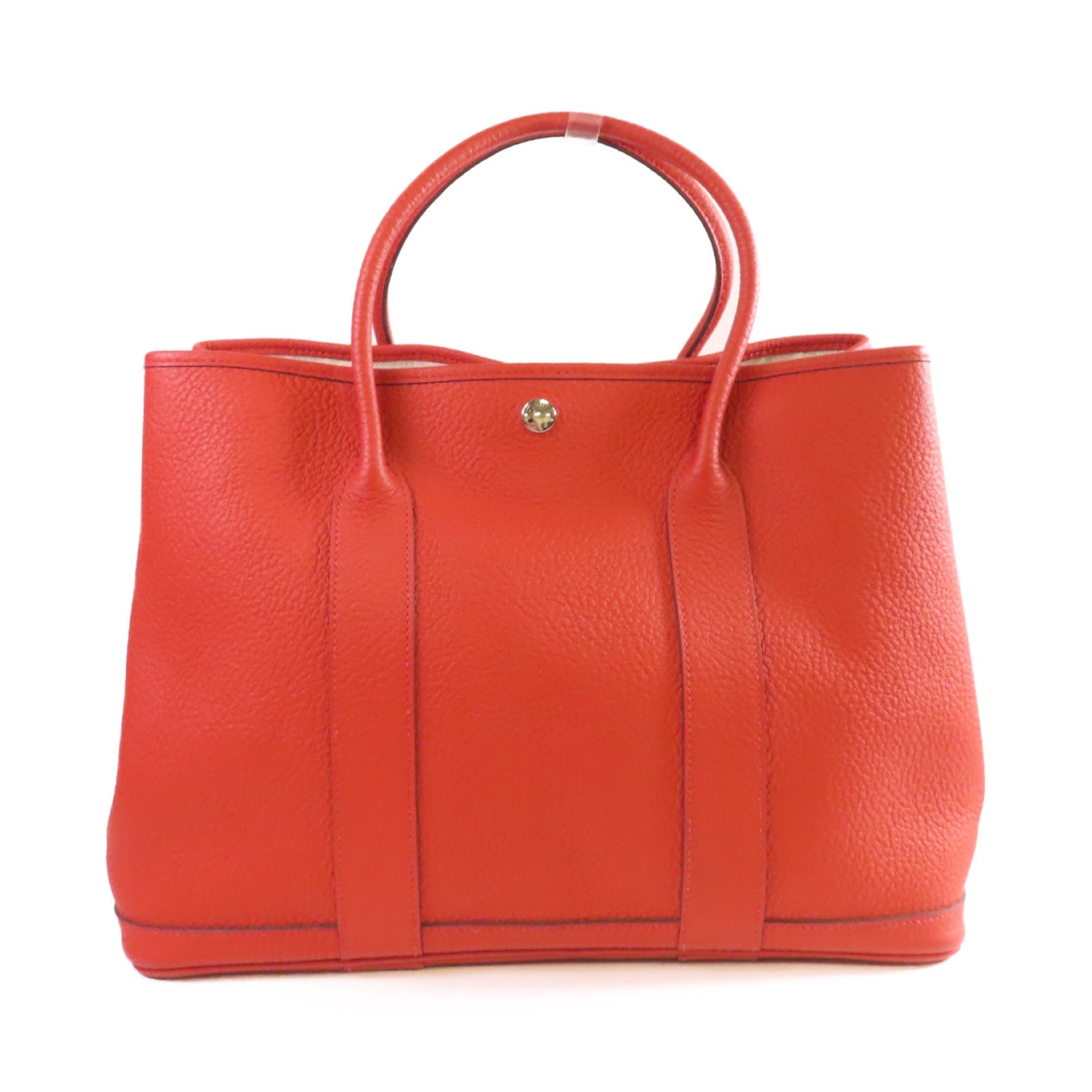HERMES Negonda皮革Garden Party PM Tote Bag銀扣手挽袋Terre Battue紅土色