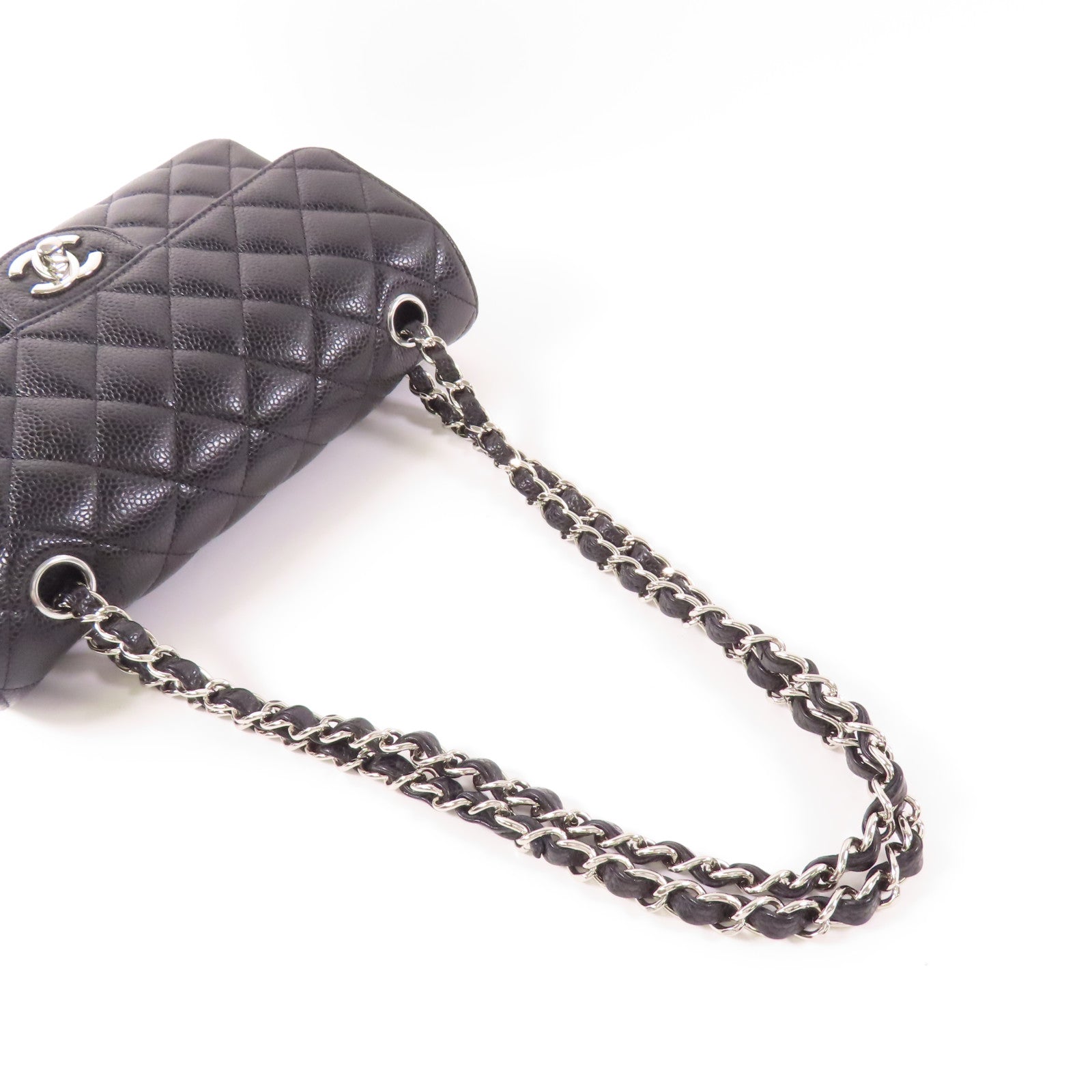 CHANEL 牛皮皮革Classic 23銀扣鏈帶肩背袋