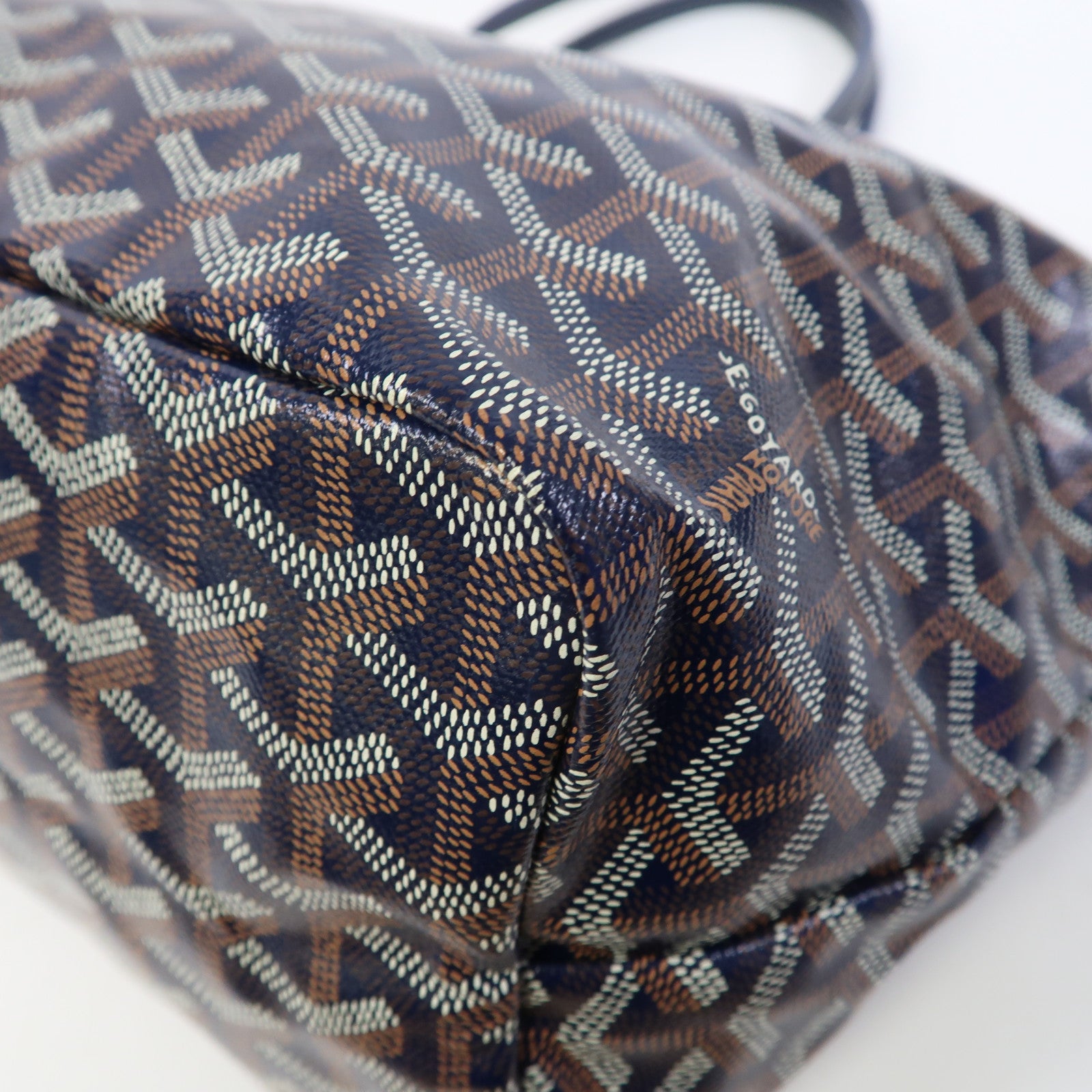 GOYARD 塗層帆布Tote Bag銀扣手挽袋藍色
