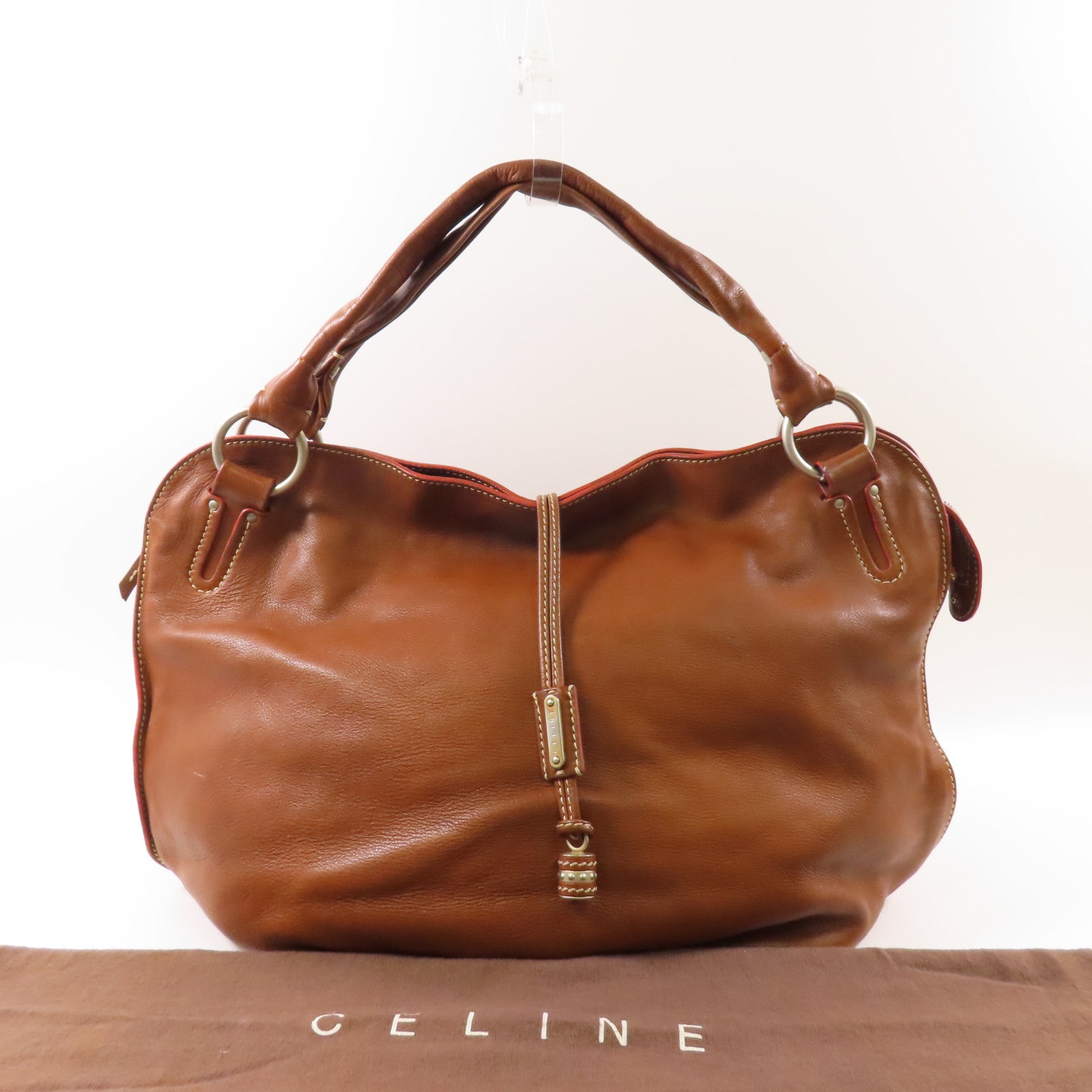 CELINE 【激減優惠】牛皮皮革Shoulder Bag銀扣肩背袋