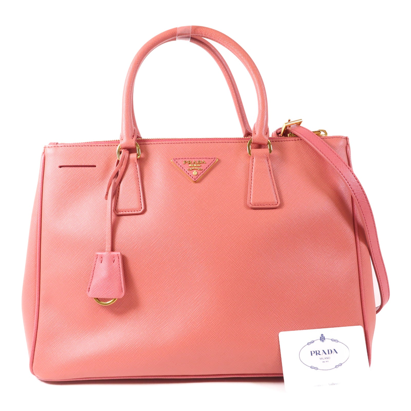 PRADA 牛皮皮革2 Way Shoulder金扣手挽肩背兩用袋