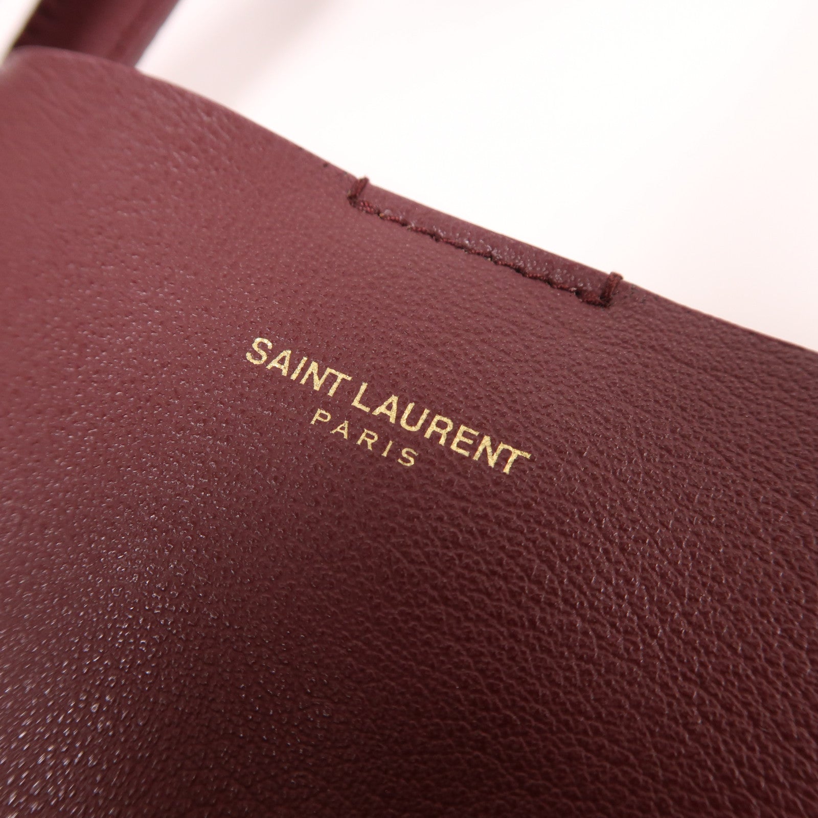 SAINT LAURENT 牛皮皮革Tote Bag金扣肩背袋紅色