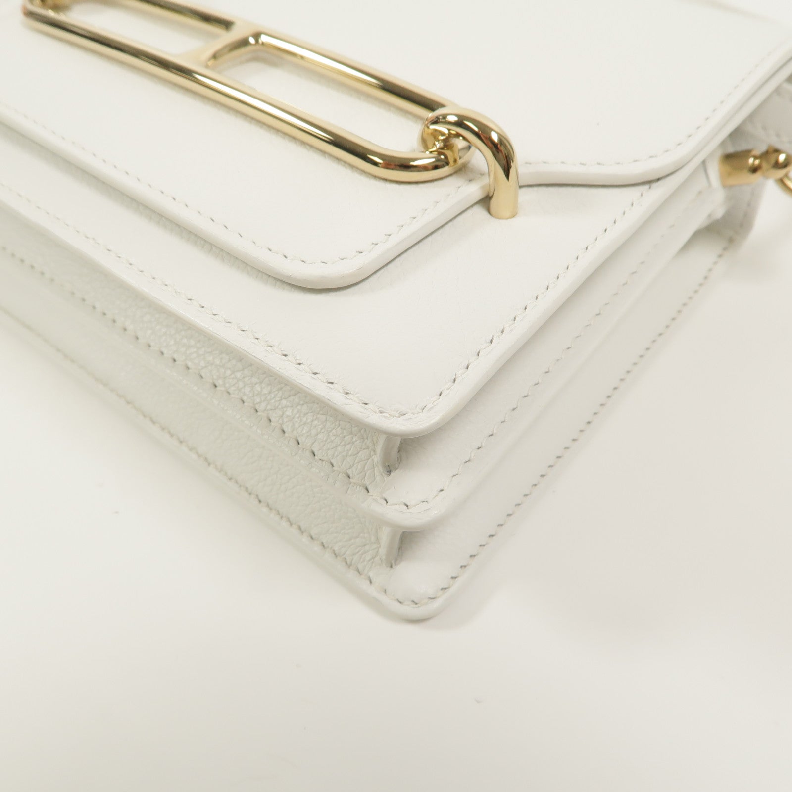 HERMES Evercolor皮革Roulis Mini肩背袋New White