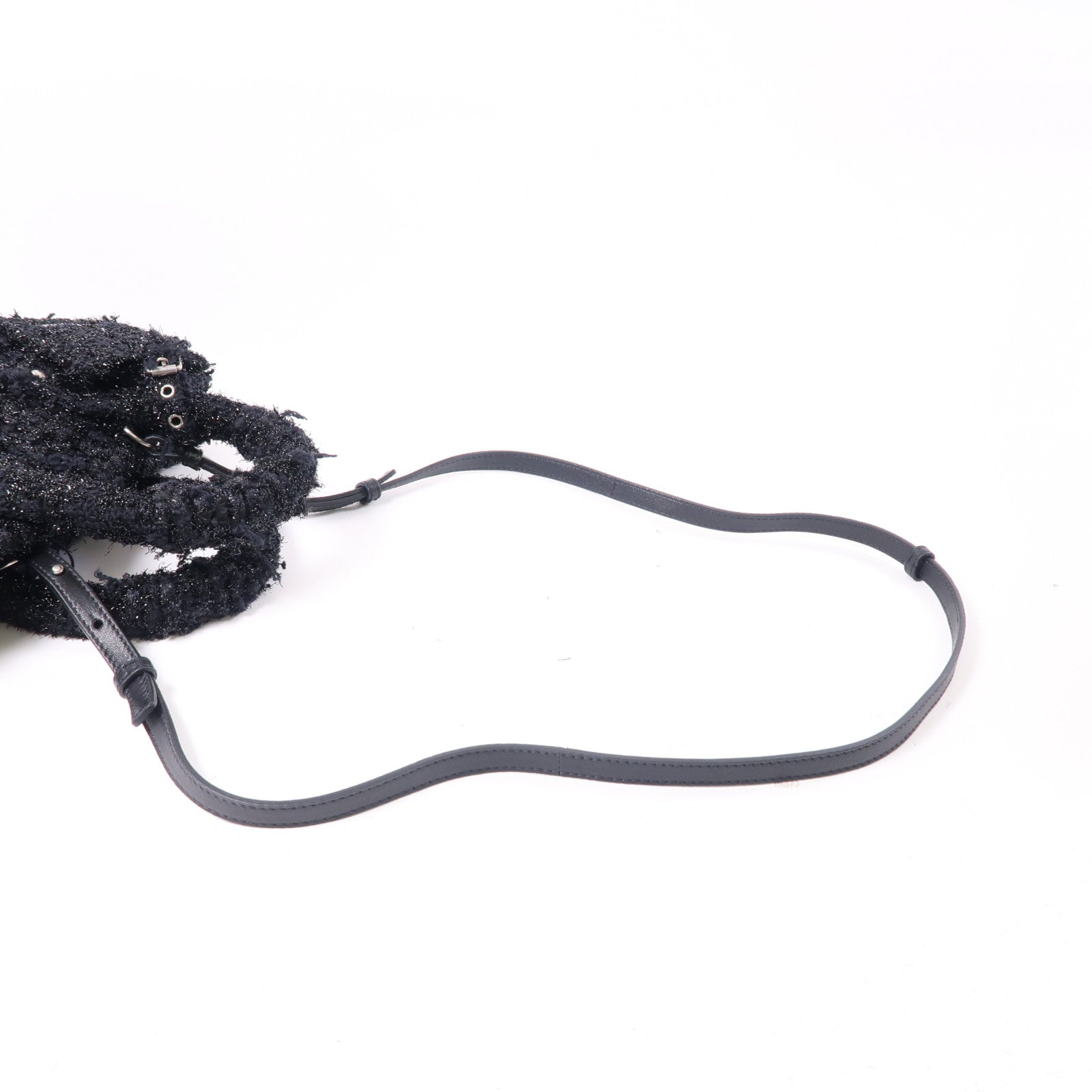 BALENCIAGA SHW Mini Bistro 2way Shoulder Bag Tweed Black