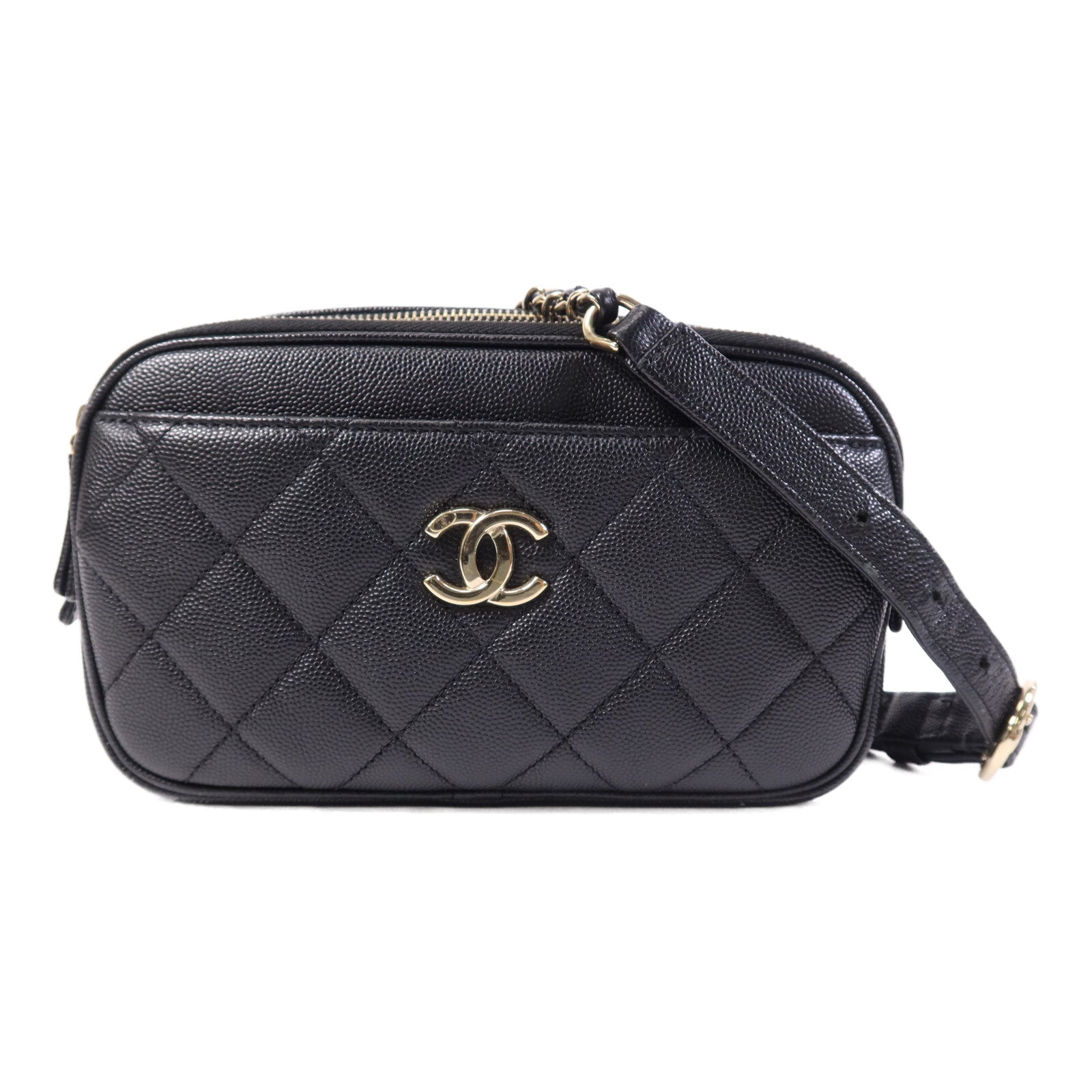 CHANEL 【激減優惠】牛皮皮革Waist Bag金扣腰包