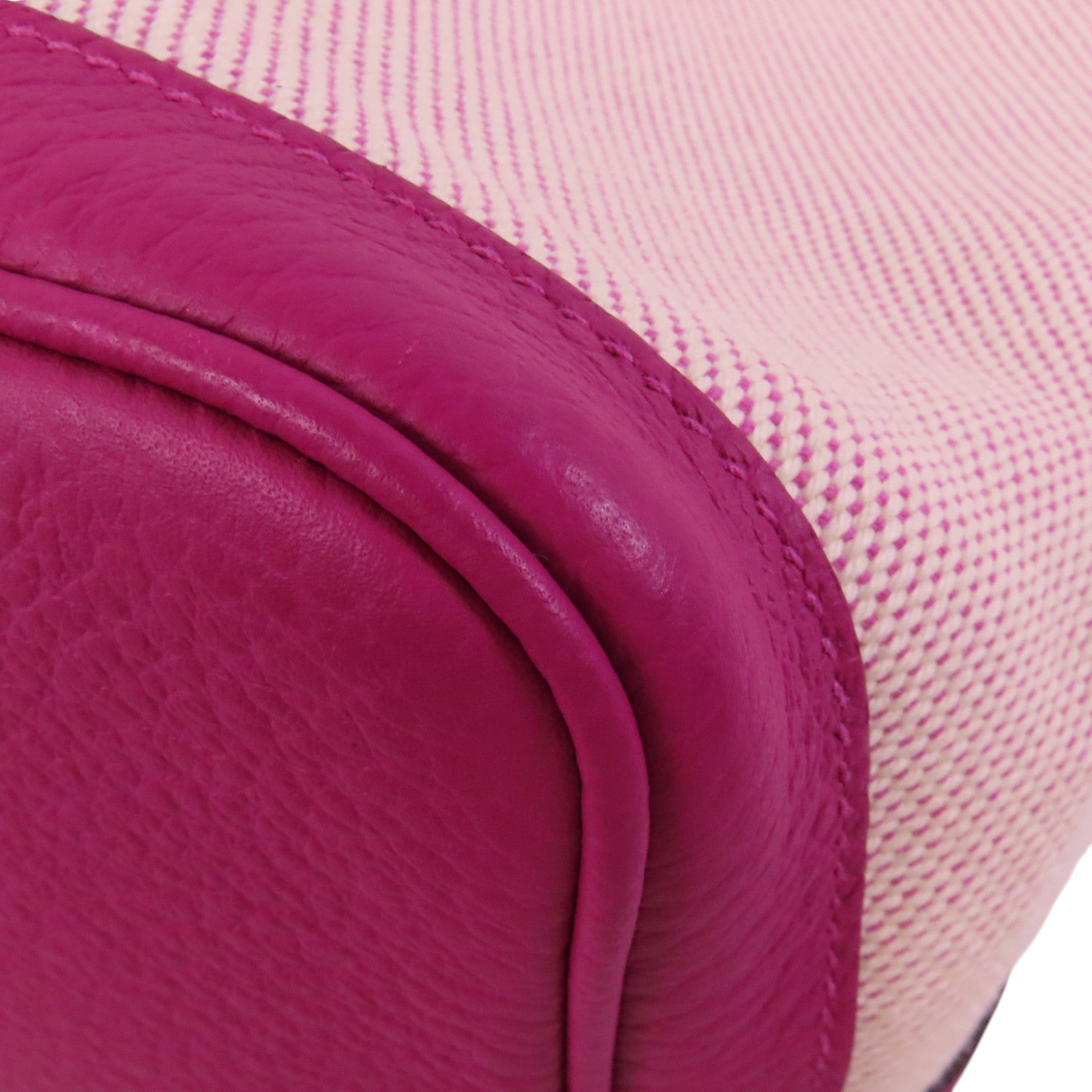 HERMES 帆布Garden Party PM銀扣手挽袋