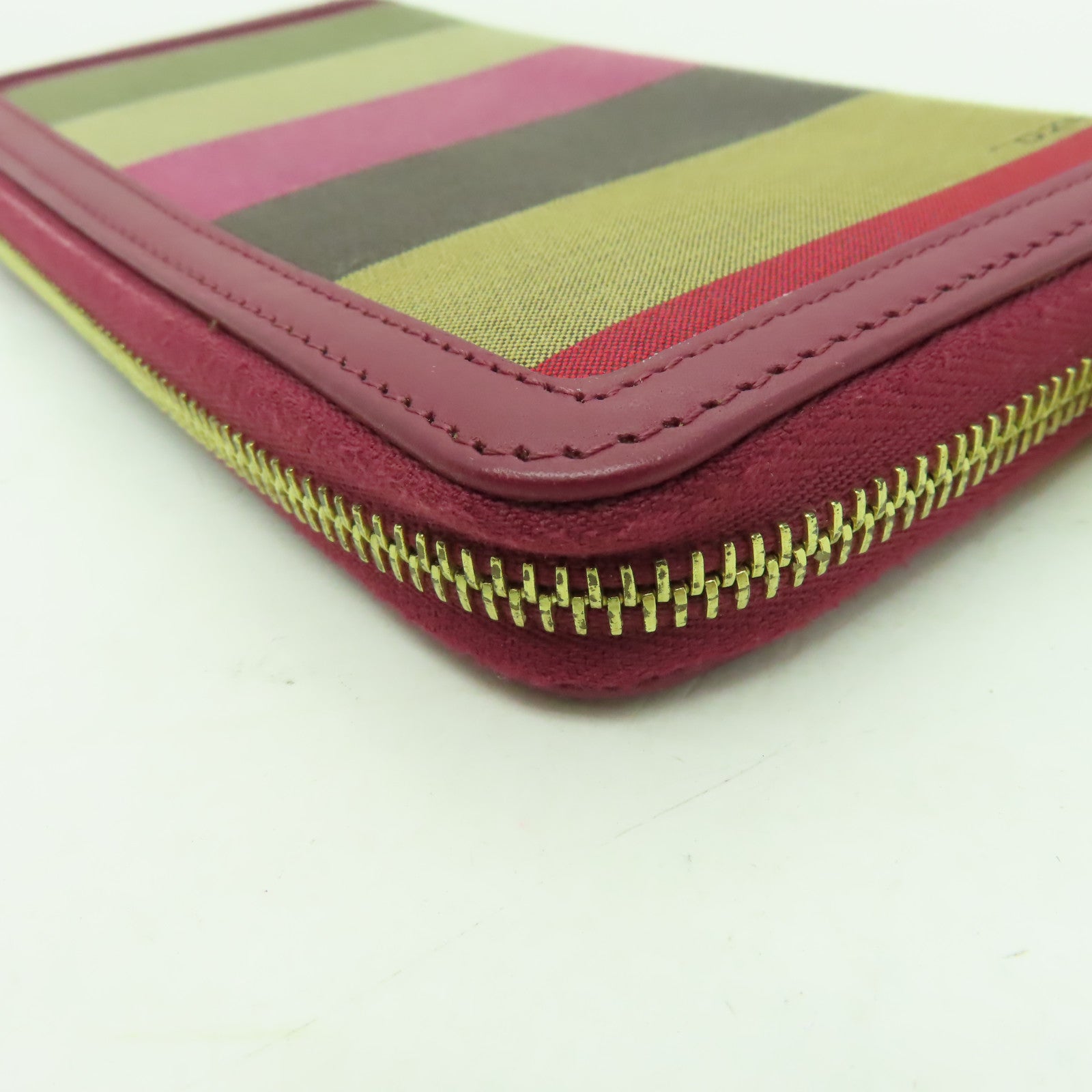 FENDI 【清倉大減價】帆布Wallet金扣長錢包紅色