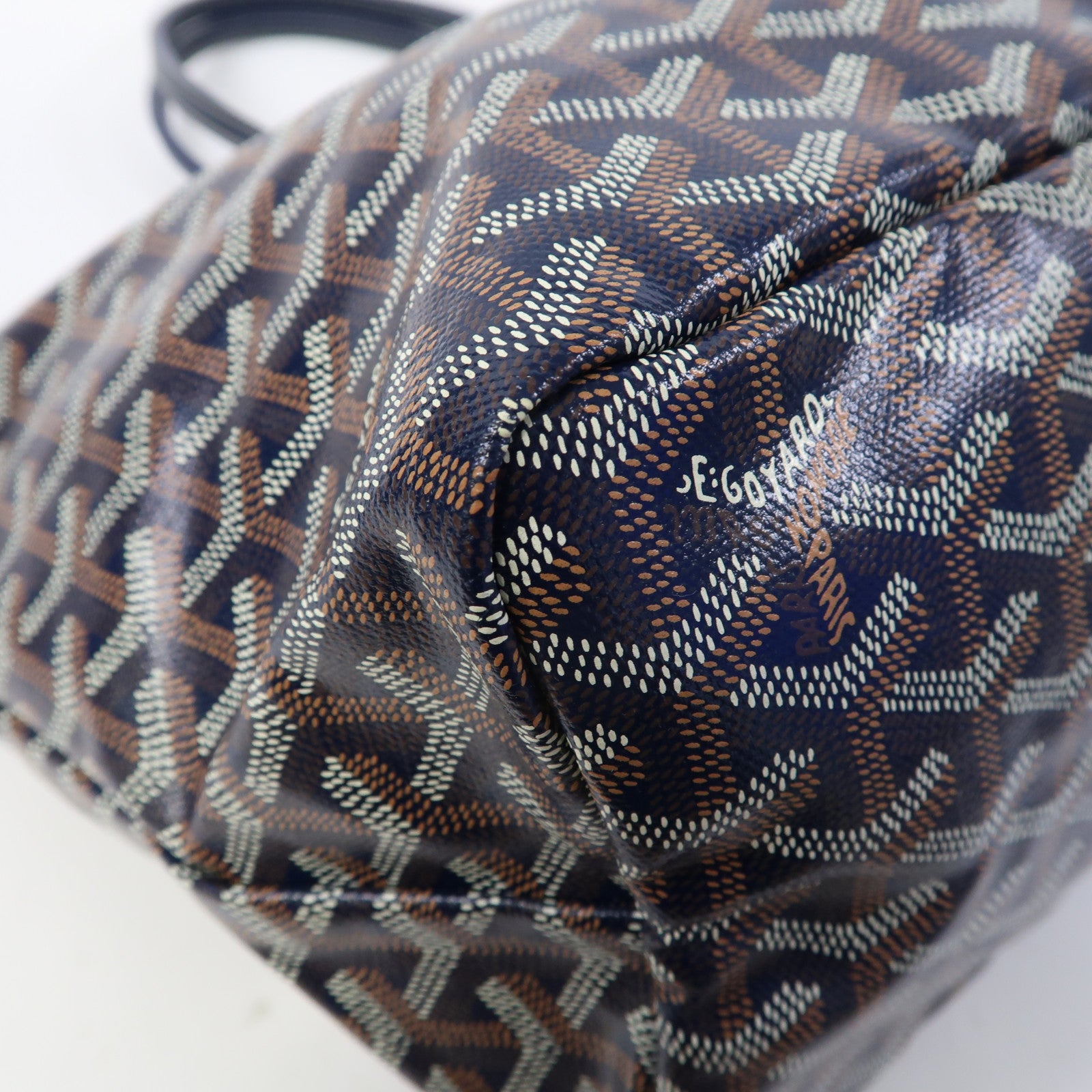 GOYARD 塗層帆布Tote Bag銀扣手挽袋藍色