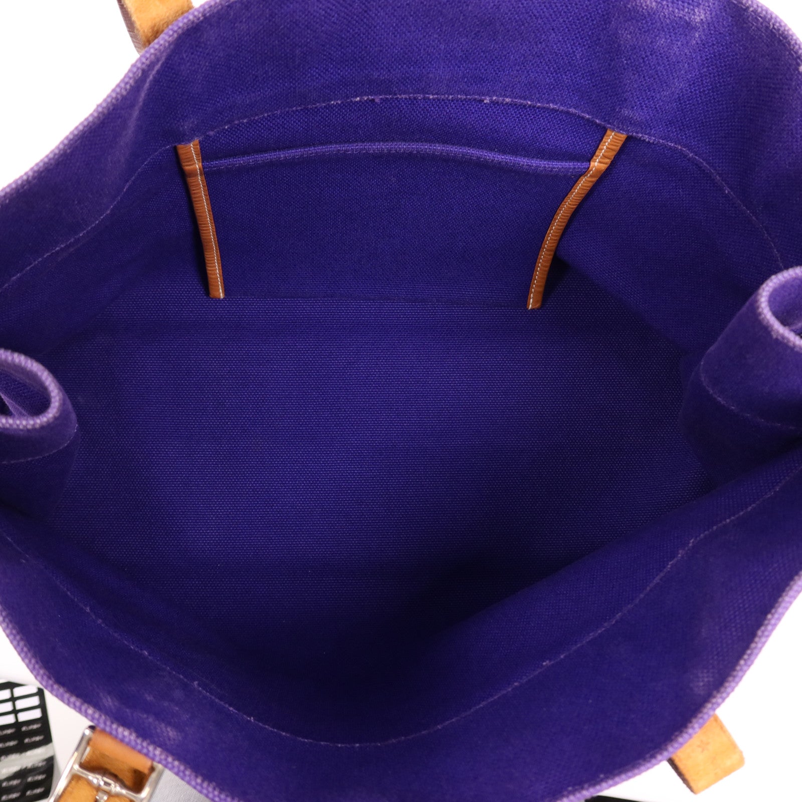 HERMES 帆布Etriviere Elan銀扣肩背袋