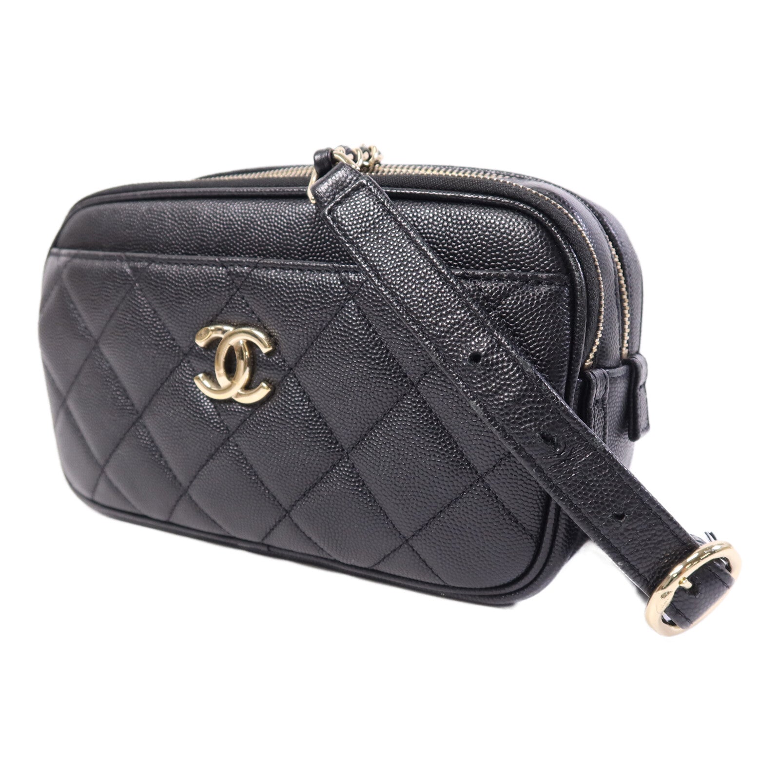 CHANEL 【激減優惠】牛皮皮革Waist Bag金扣腰包