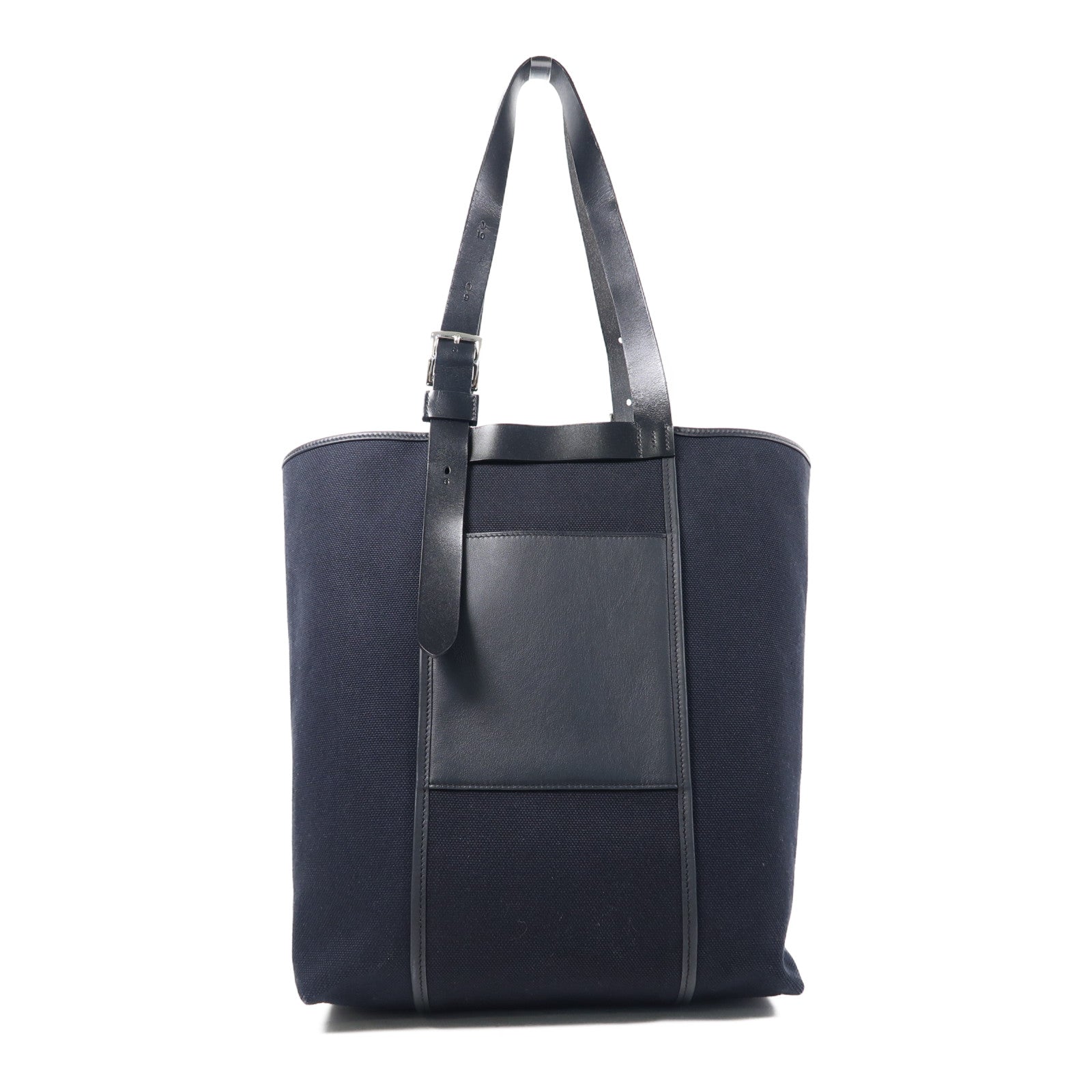 HERMES 帆布Etriviere Pocket 27銀扣肩背袋黑色