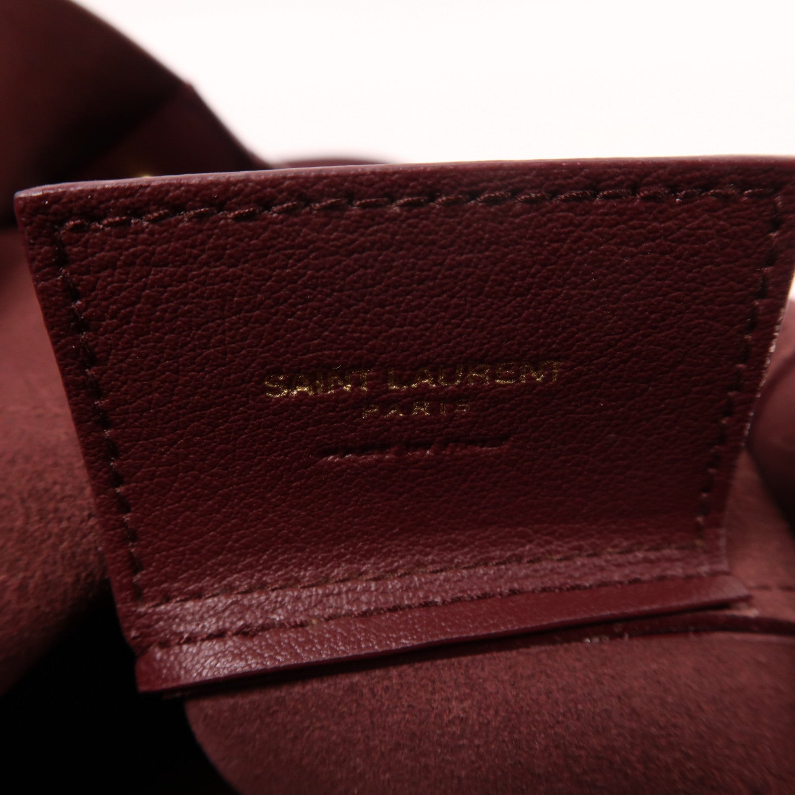 SAINT LAURENT 牛皮皮革Tote Bag金扣肩背袋紅色