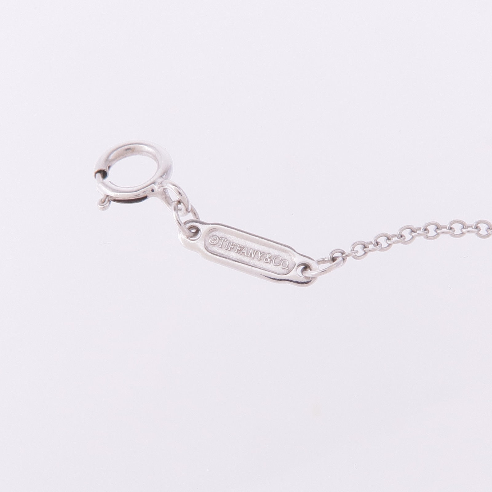 TIFFANY＆CO 18K白金T Smile鑽石項鍊