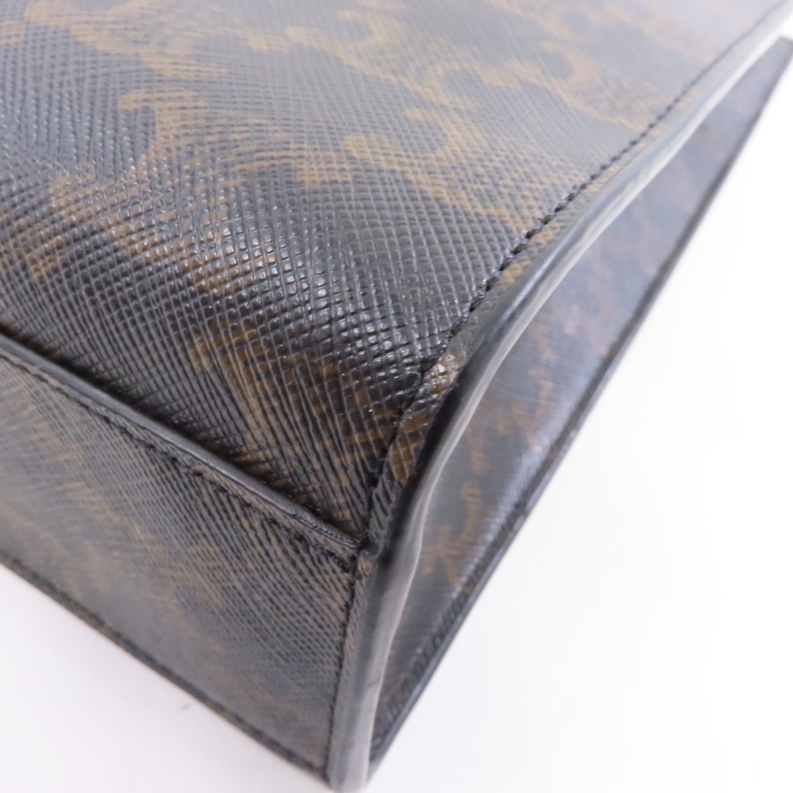 CELINE 塗層帆布/皮革Vertical Cabas Tan金扣手挽肩背兩用袋啡色