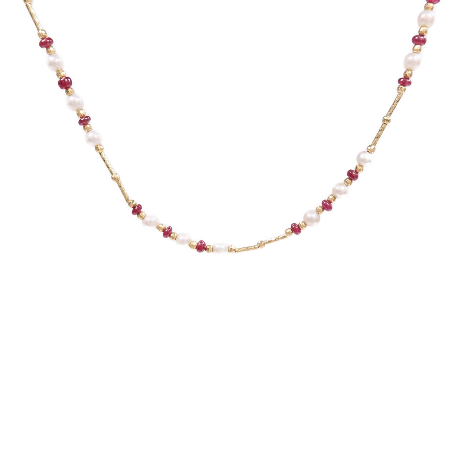 JEWELRY 18K黃金Ruby Pearl Necklace紅寶石/珍珠項鍊