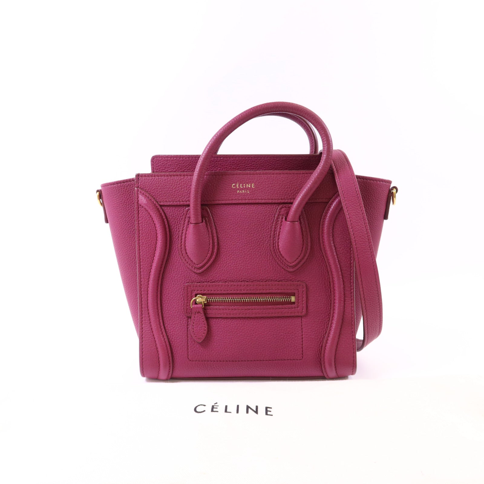 CELINE 牛皮皮革Nano Luggage金扣手挽肩背兩用袋