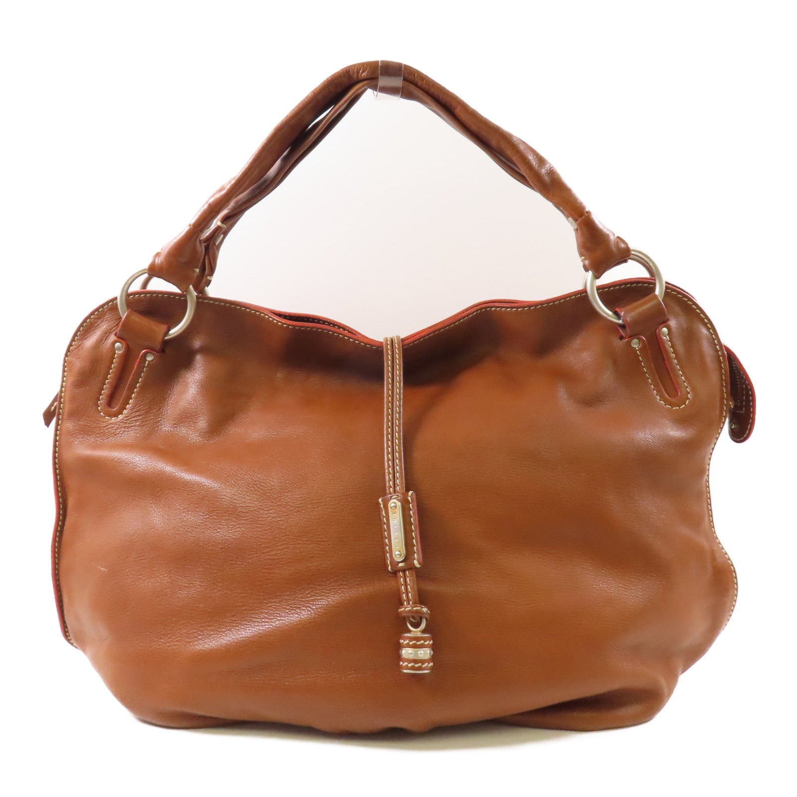 CELINE 【激減優惠】牛皮皮革Shoulder Bag銀扣肩背袋